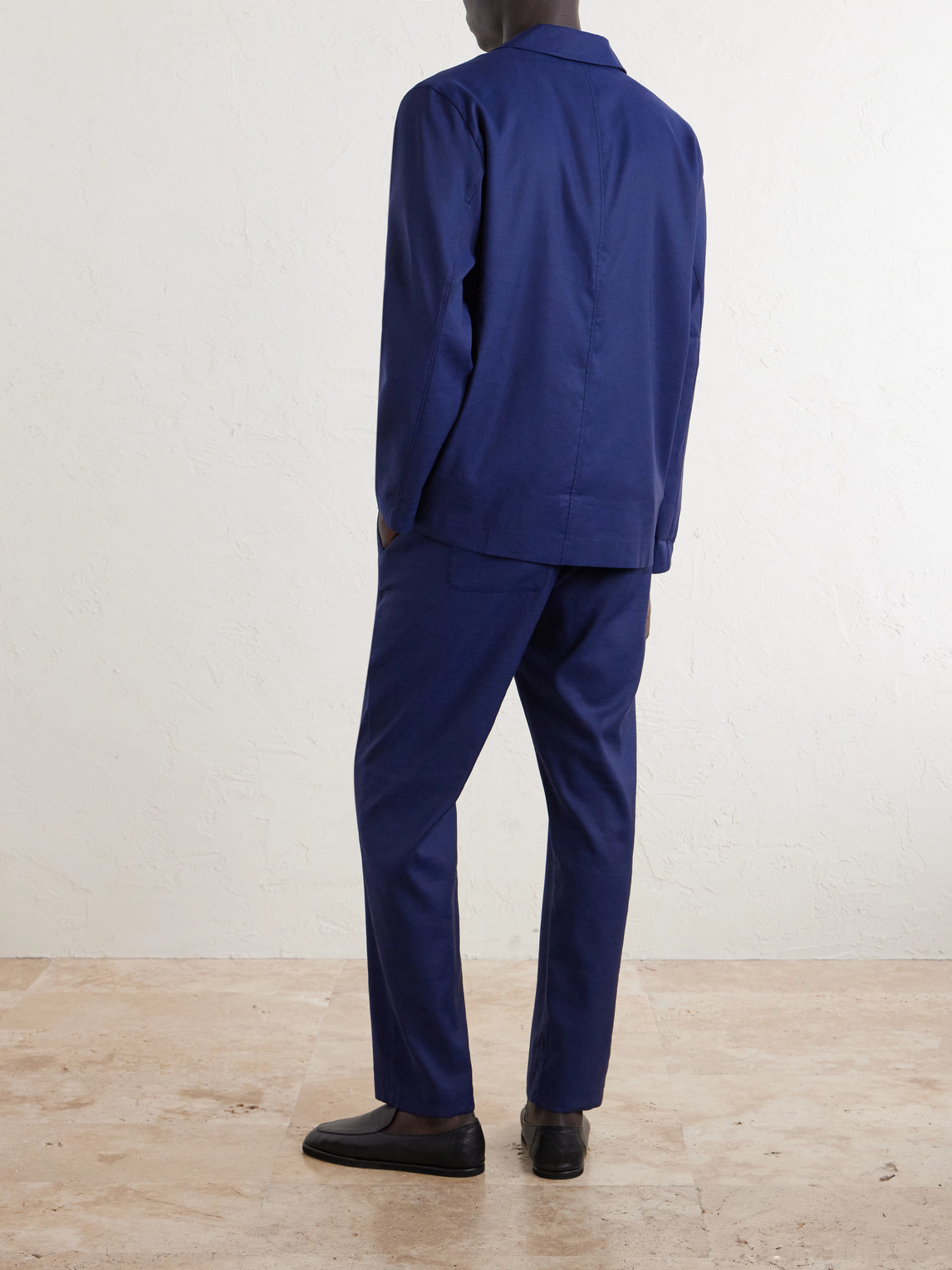  Frescobol Carioca - Lima Linen And Wool-blend Suit Jacket - Men - Blue - M 