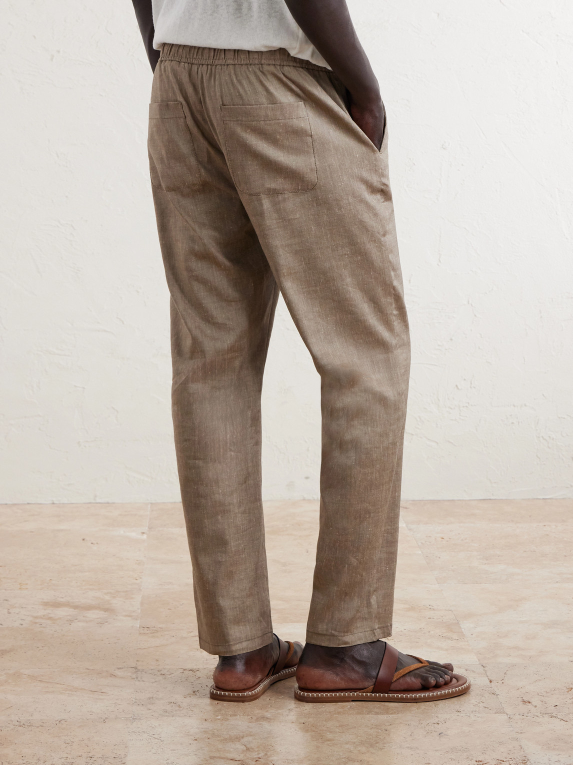 Straight-Leg Cotton Suit Trousers