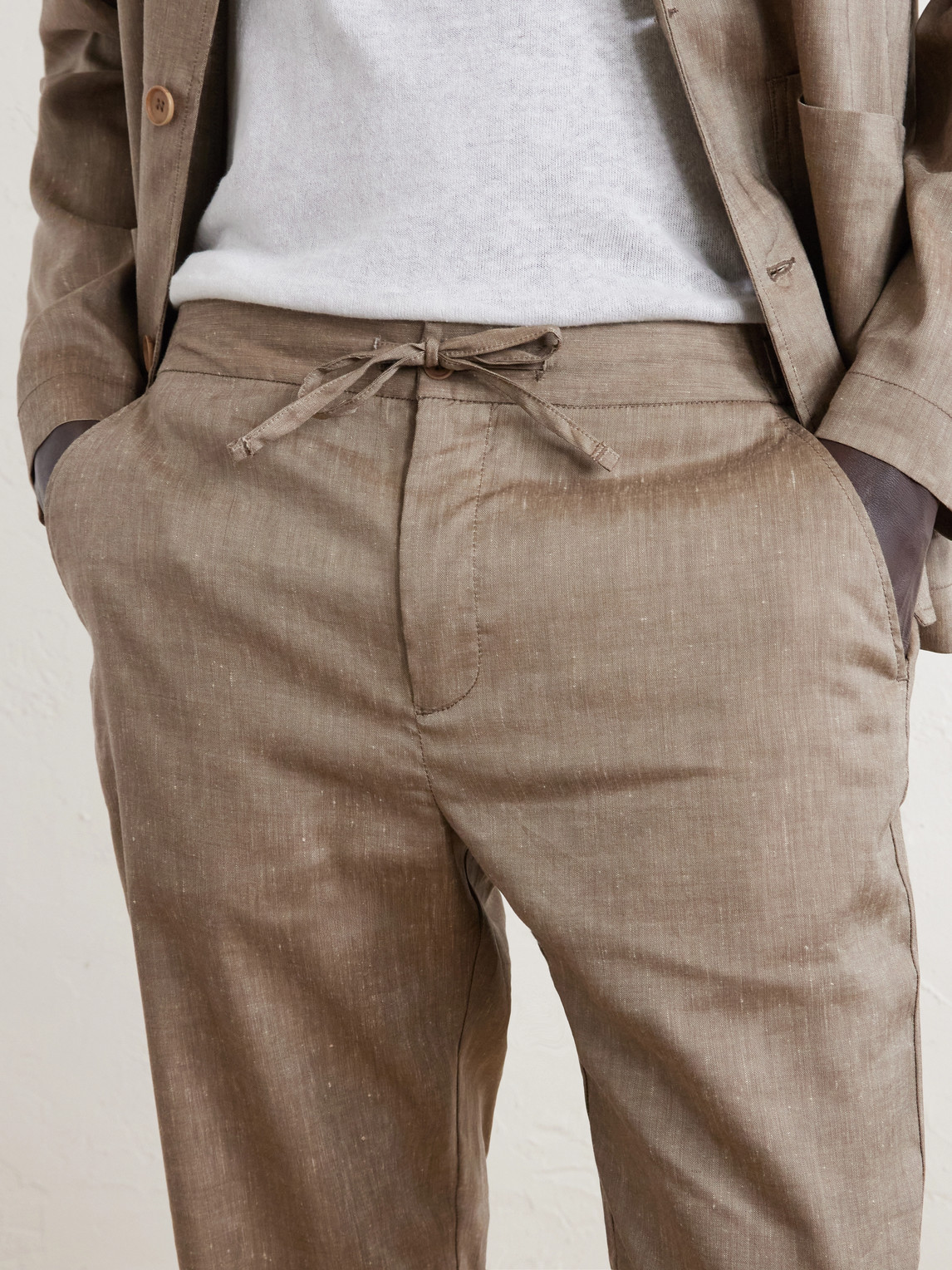 Straight-Leg Cotton Suit Trousers
