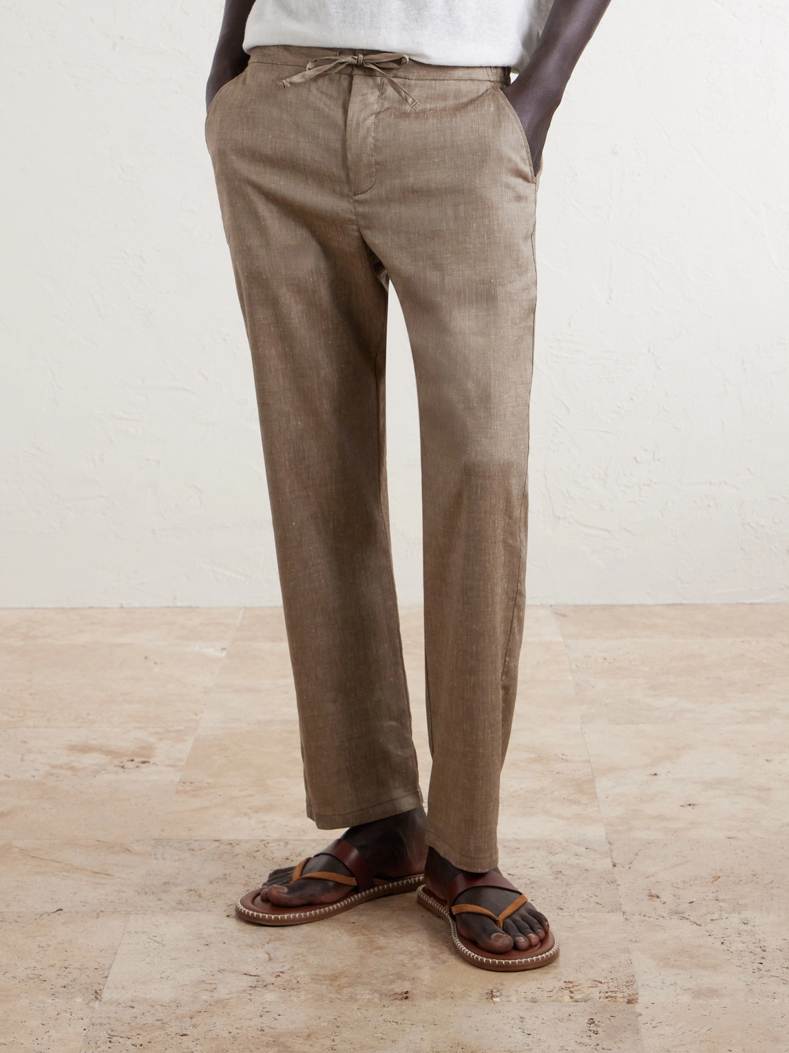 Straight-Leg Cotton Suit Trousers
