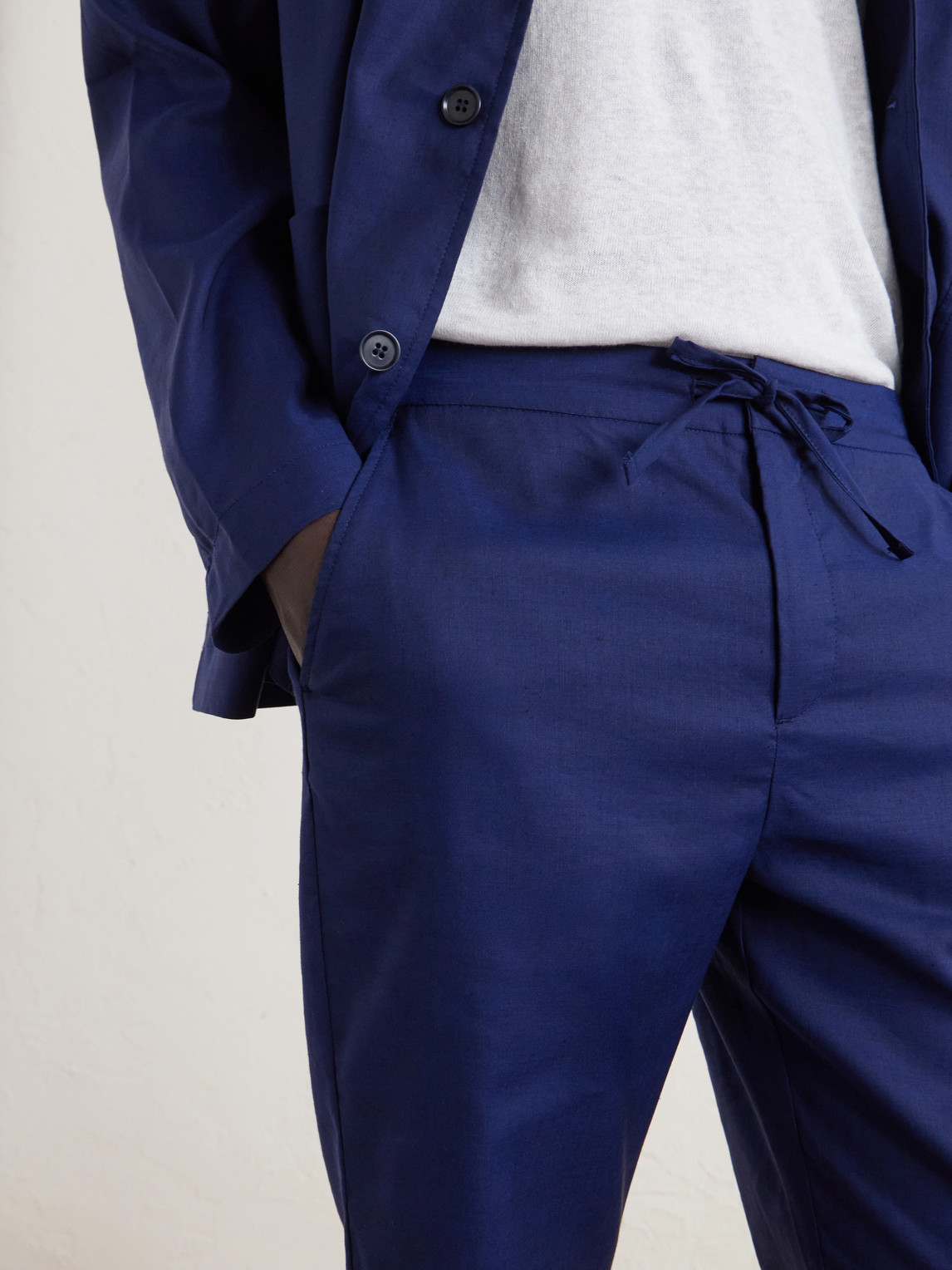 Straight-Leg Cotton Suit Trousers