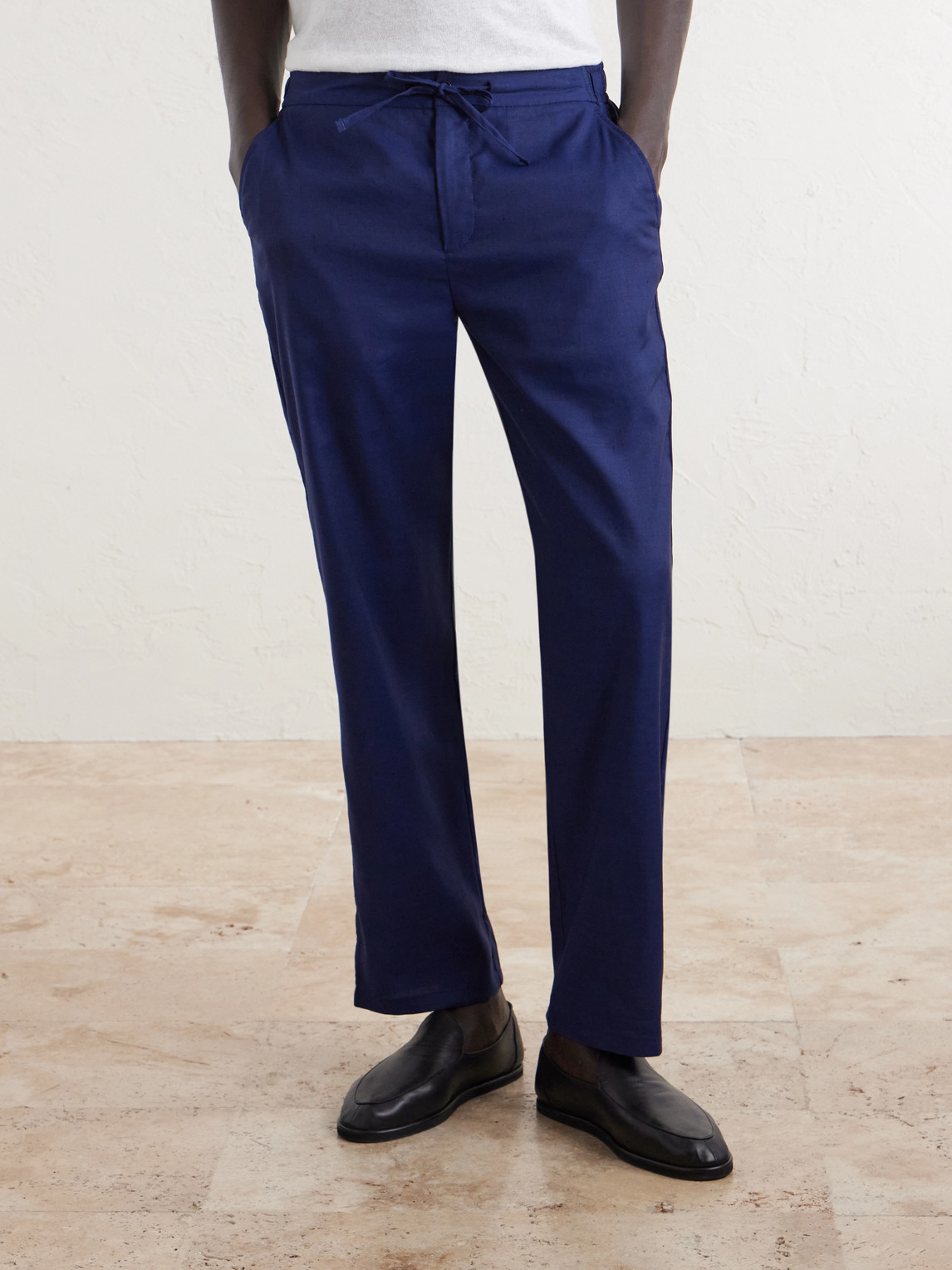 Straight-Leg Cotton Suit Trousers