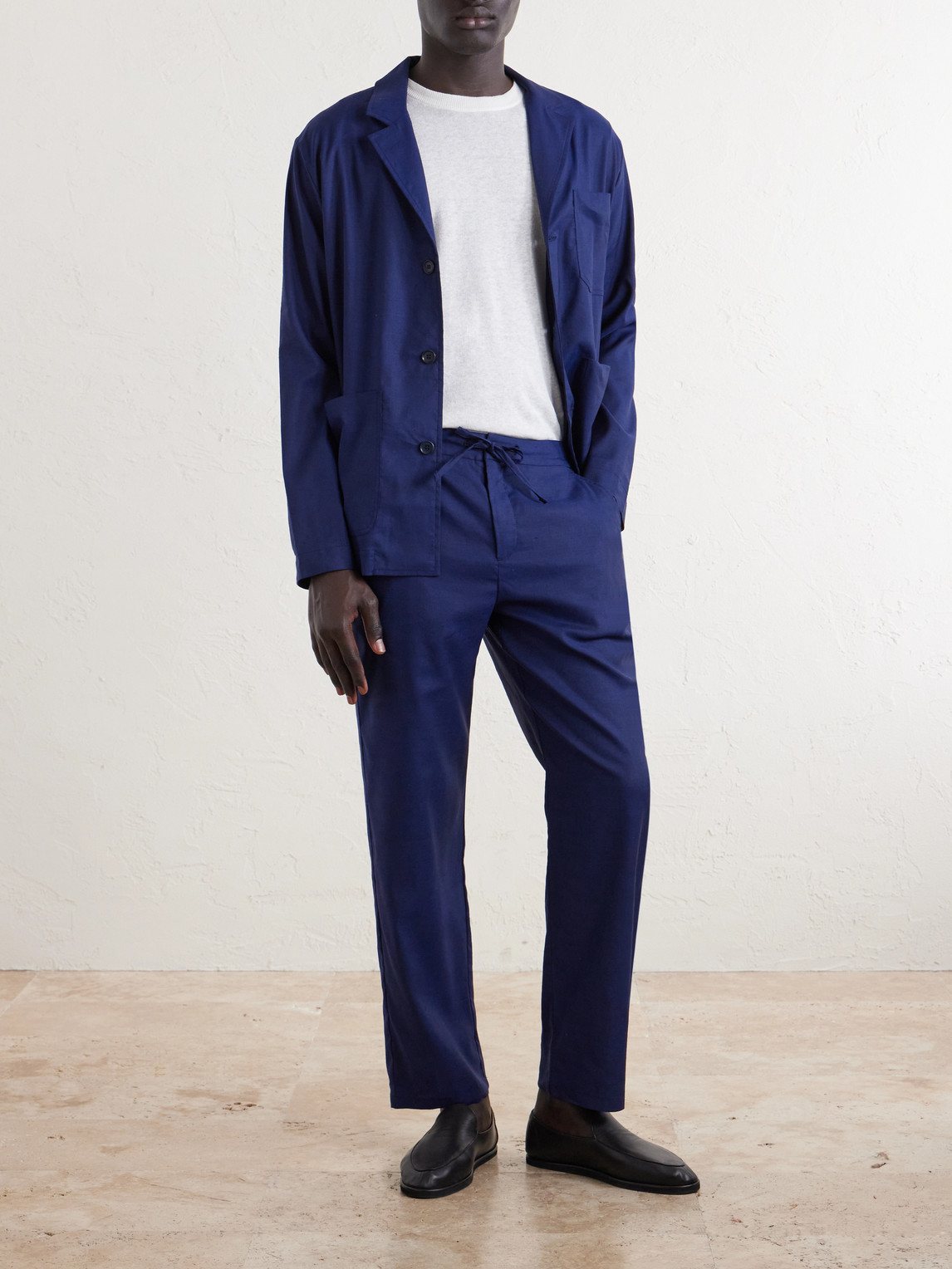 Straight-Leg Cotton Suit Trousers