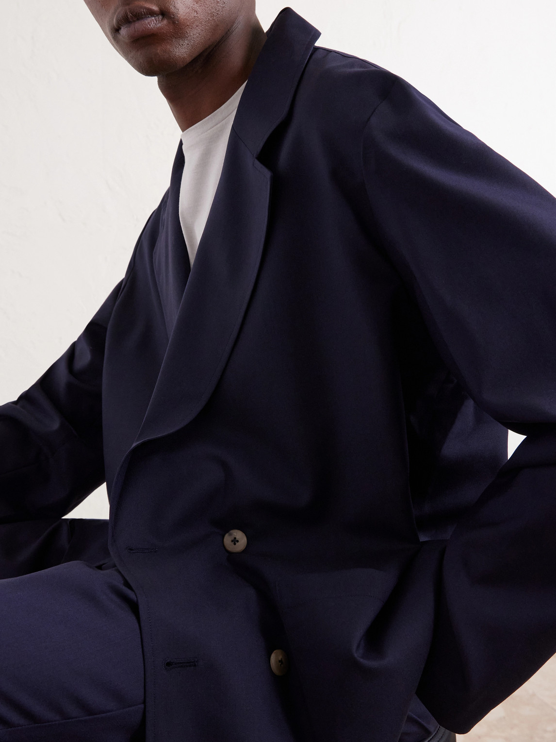 Double-Breasted Wool Suit Jacket