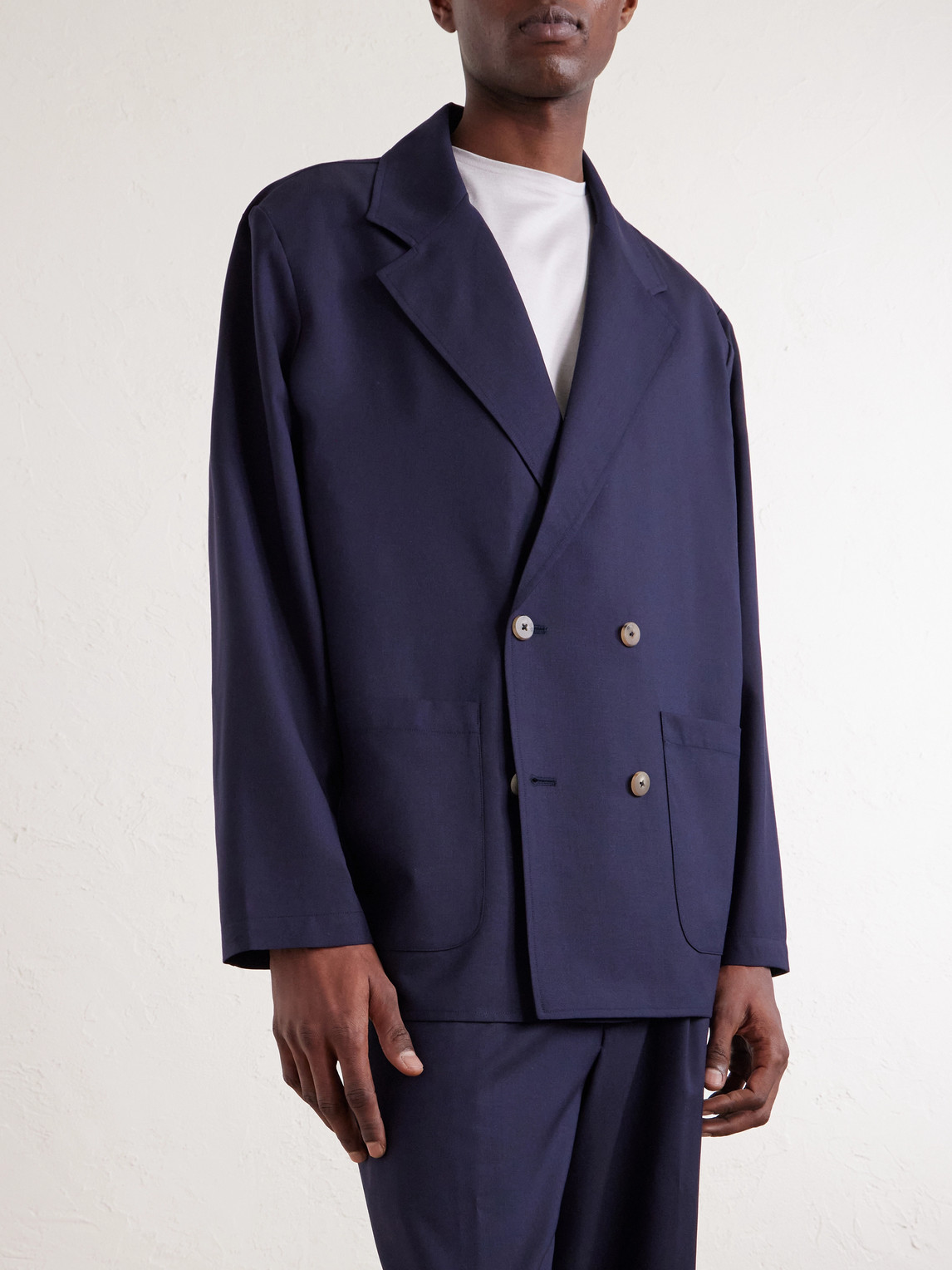 Double-Breasted Wool Suit Jacket