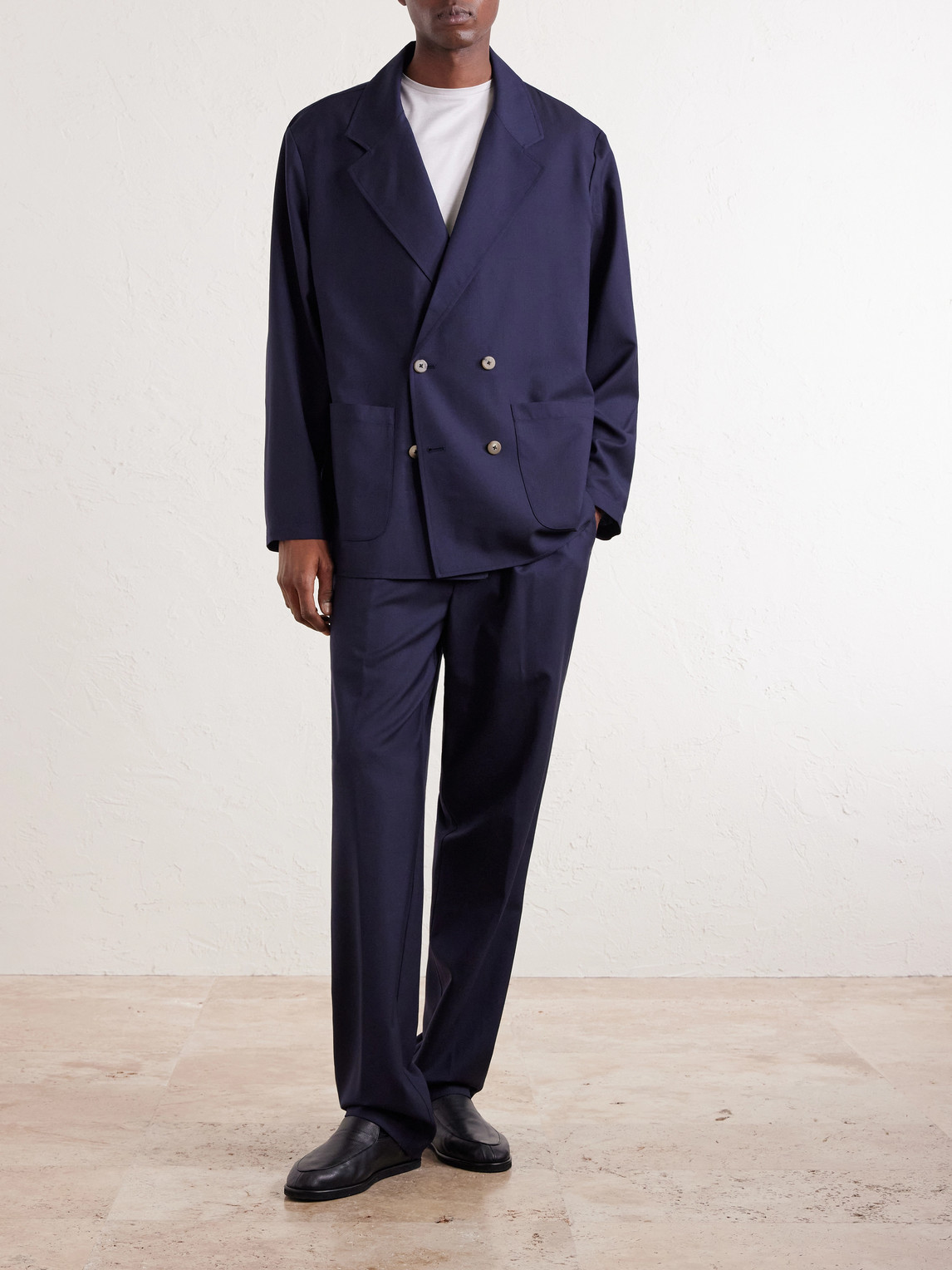 Double-Breasted Wool Suit Jacket
