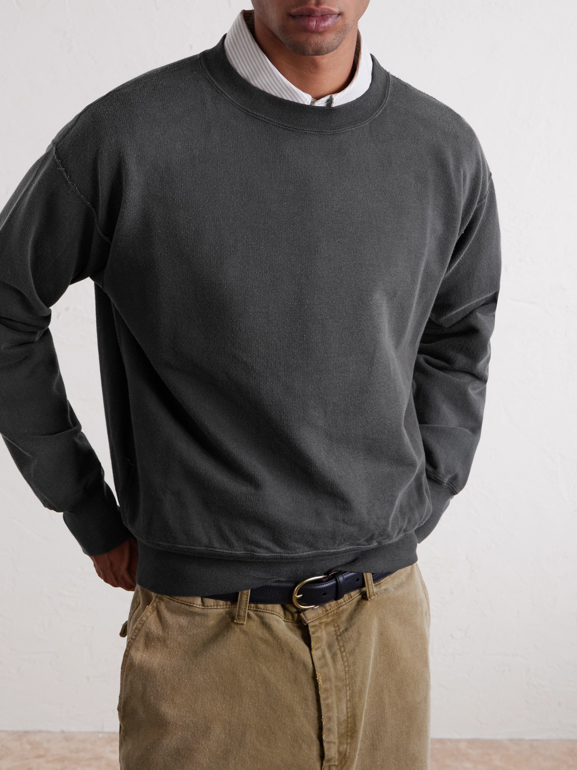 Auralee Cotton-jersey Sweatshirt In Gray