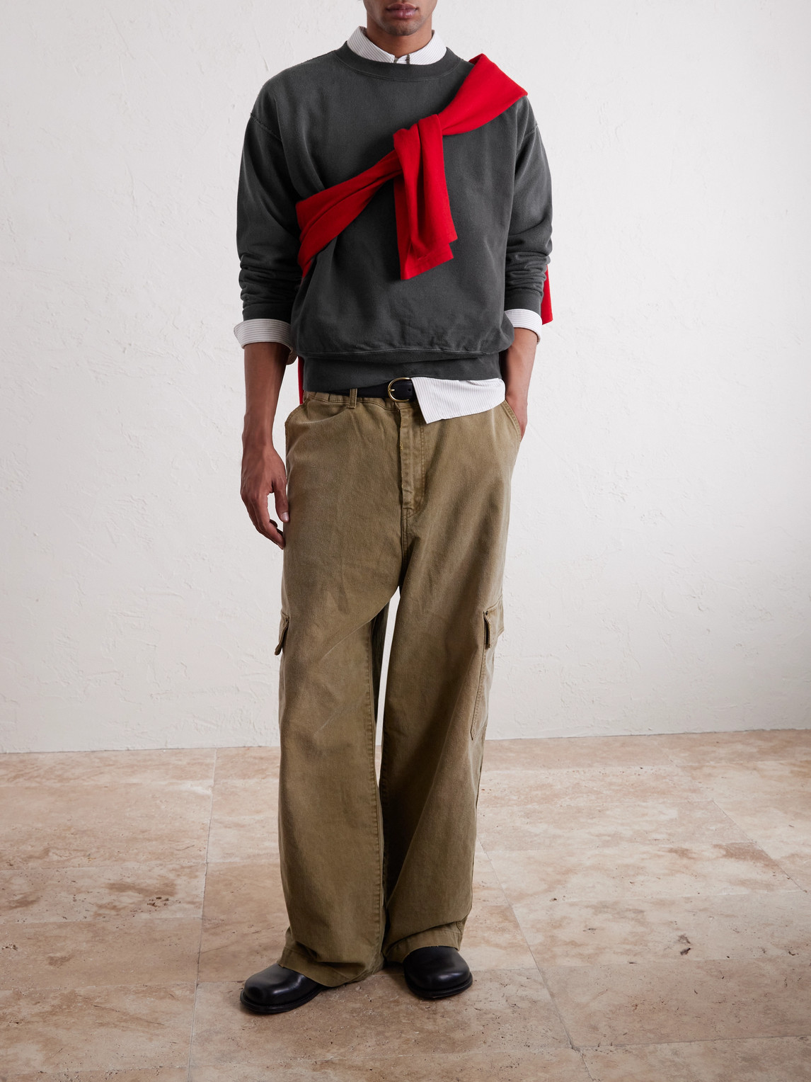 Auralee Cotton-jersey Sweatshirt In Gray