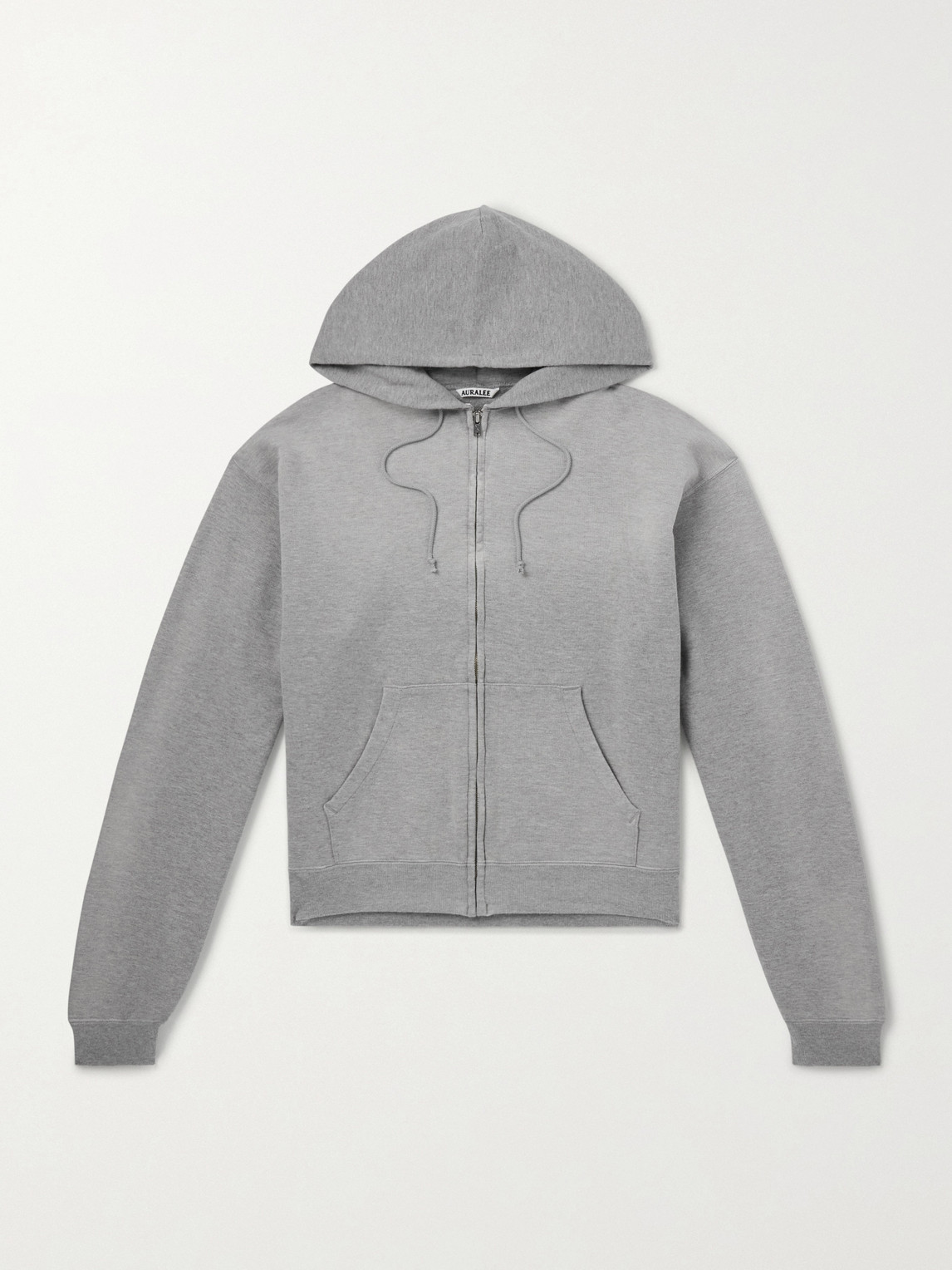 Auralee Product Dyed Pima Cotton Zip-up Hoodie In Gray