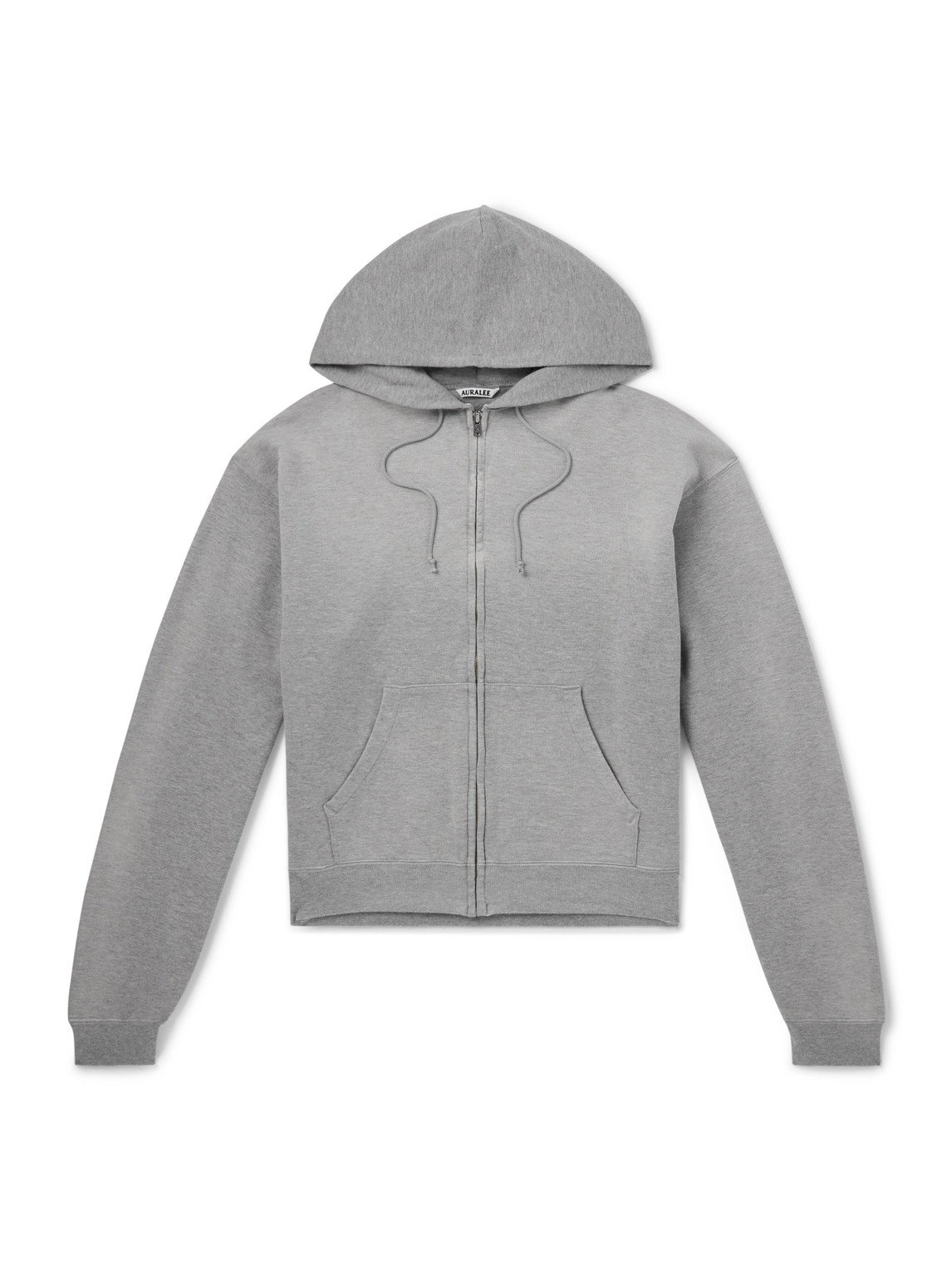 Auralee Product Dyed Pima Cotton Zip-up Hoodie In Gray