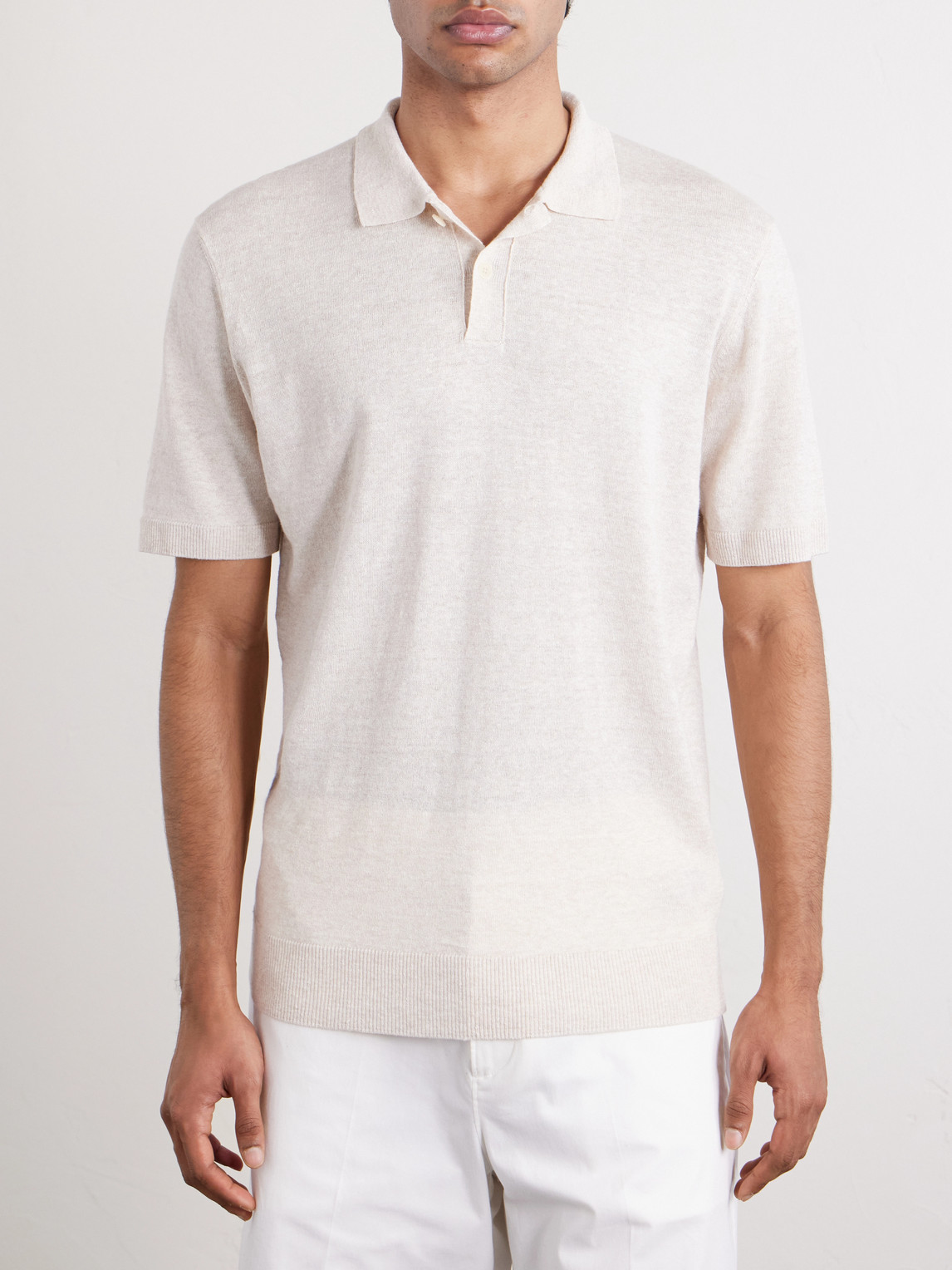 Mr P. - Linen And Cotton-Blend Polo Shirt