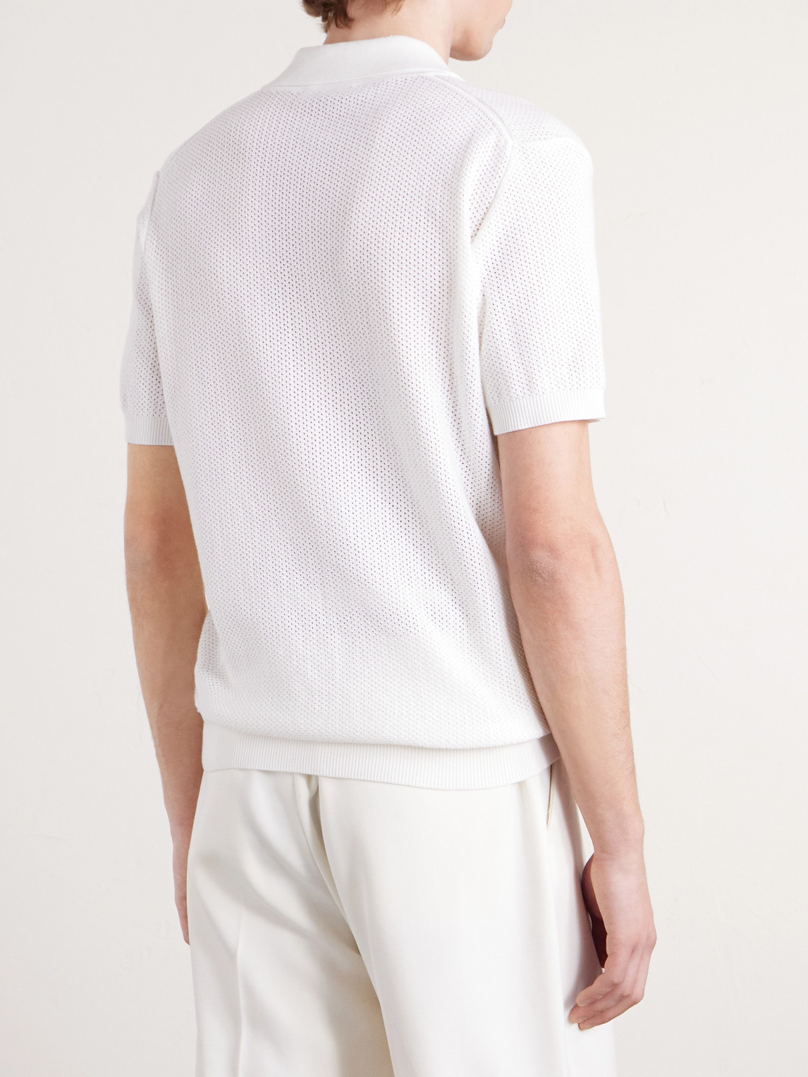 Mr P. - Honeycomb-Knit Organic Cotton Polo Shirt