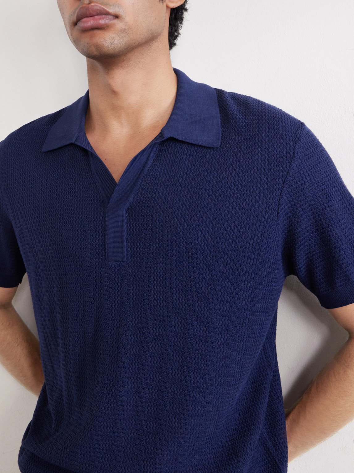 Mr P. - Silk And Cotton-Blend Polo Shirt