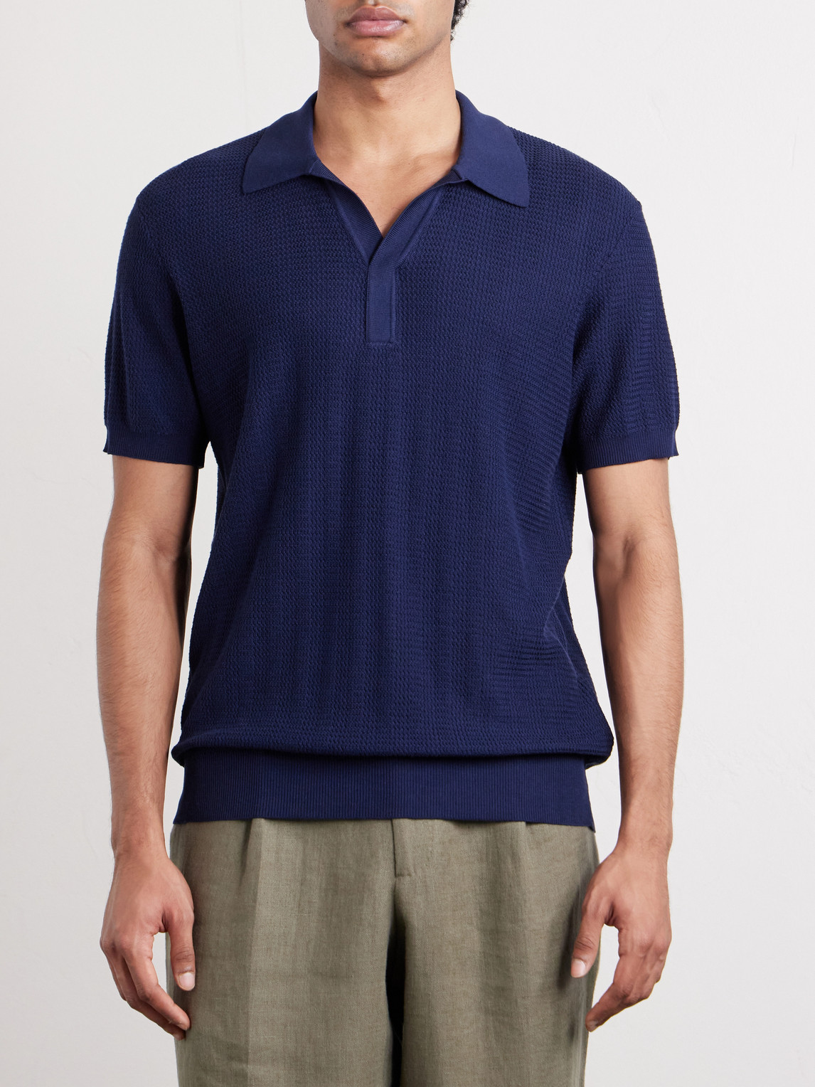 Mr P. - Silk And Cotton-Blend Polo Shirt