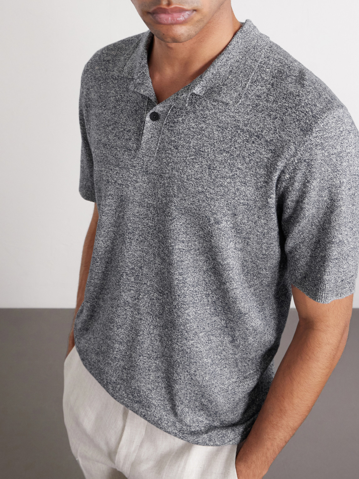 Mr P. - Linen And Cotton-Blend Polo Shirt