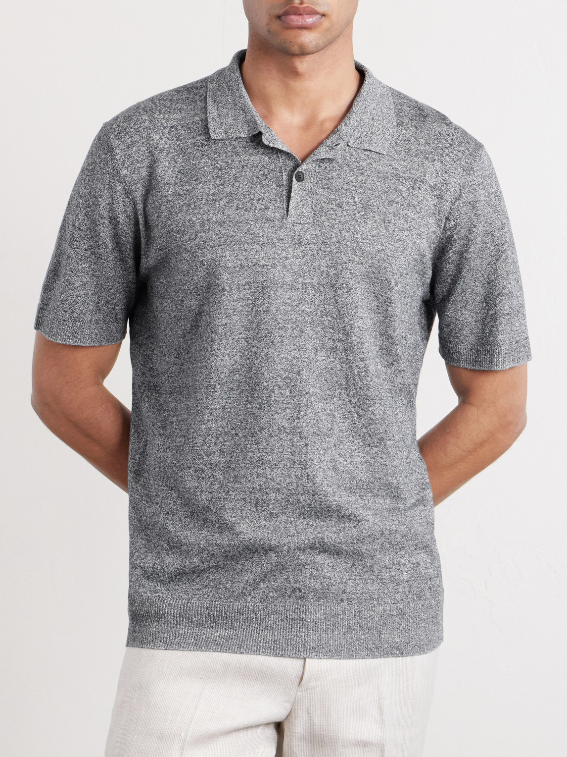 Mr P. - Linen And Cotton-Blend Polo Shirt