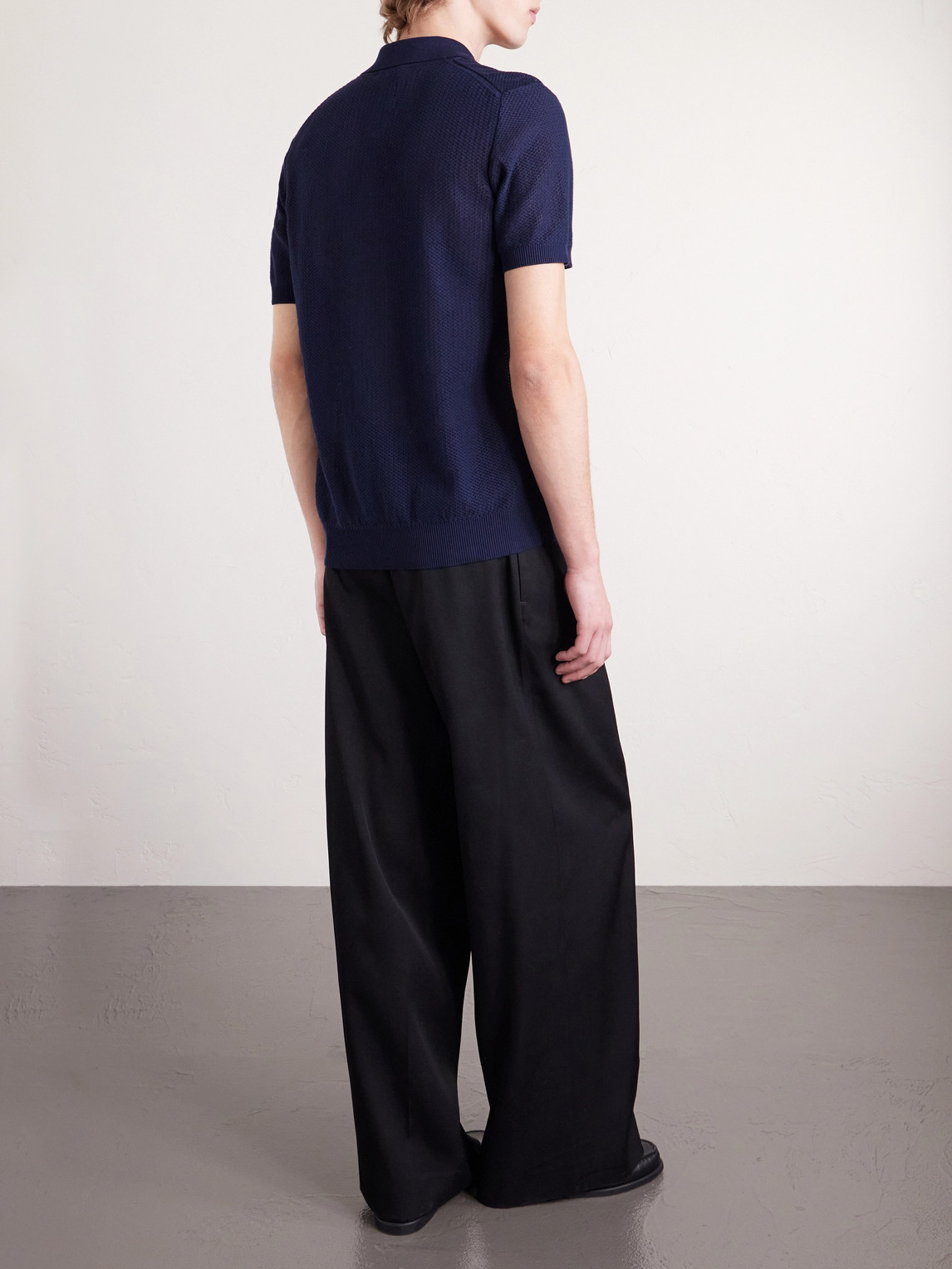 Mr P. - Honeycomb-Knit Organic Cotton Polo Shirt