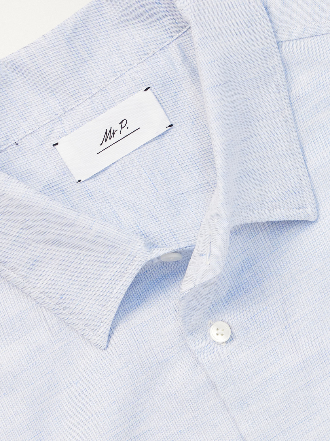 Mr P. - Cutaway-Collar Cotton, Linen And Cashmere-Blend Shirt