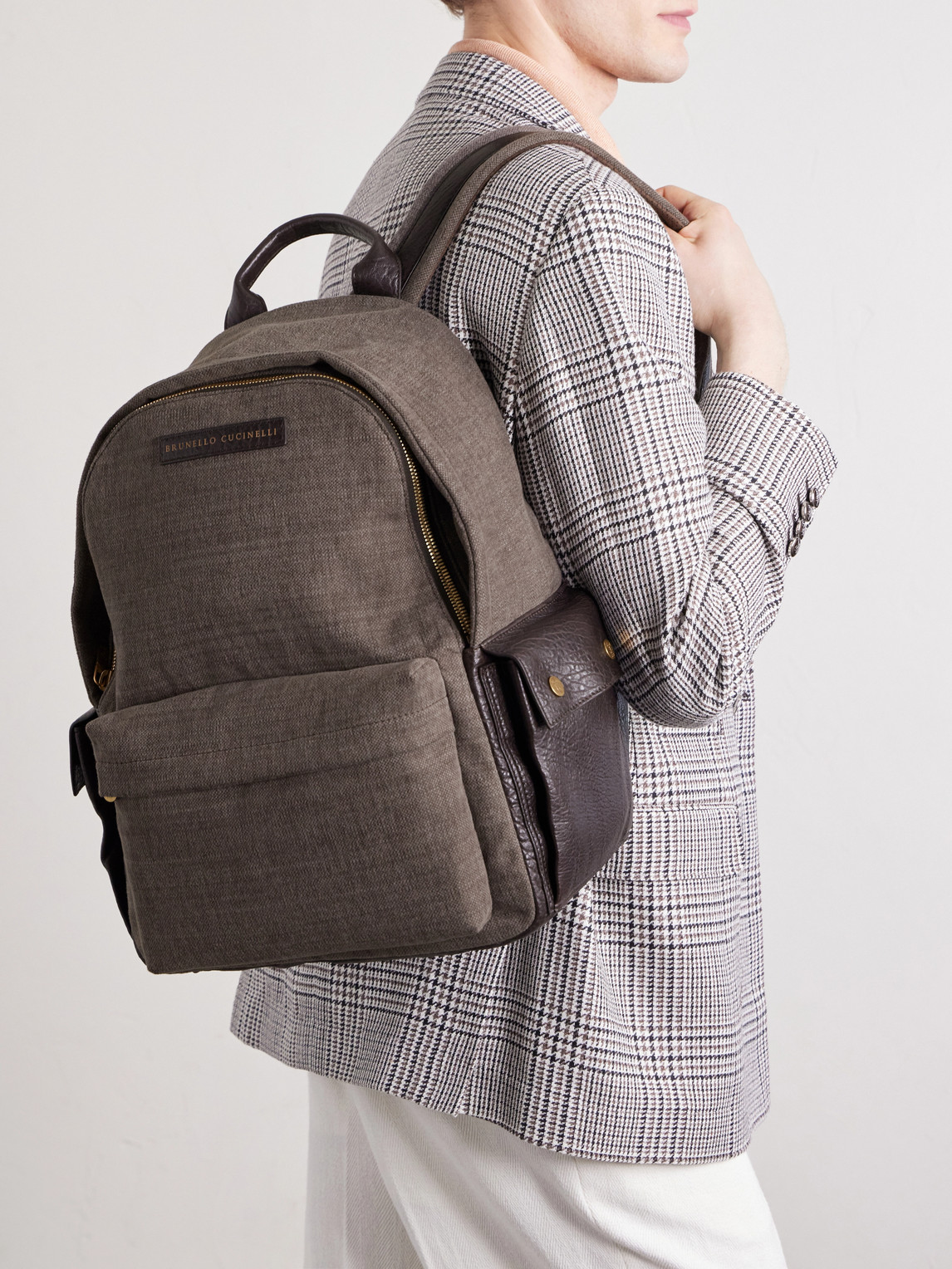 Brunello Cucinelli Leather Backpack In Brown