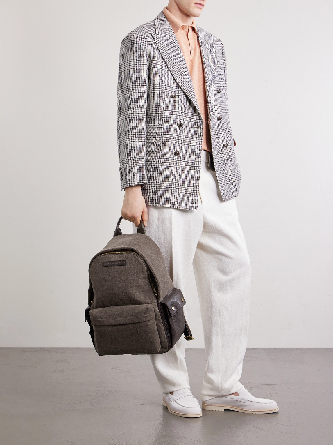 Brunello Cucinelli Leather Backpack In Brown