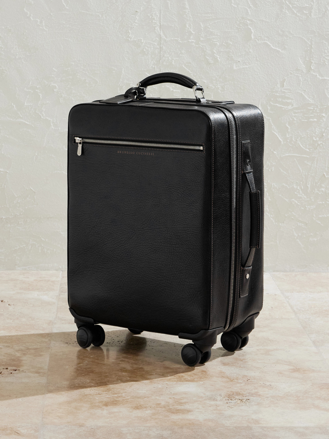 Brunello Cucinelli Grained Leather Carry-On Suitcase - Men