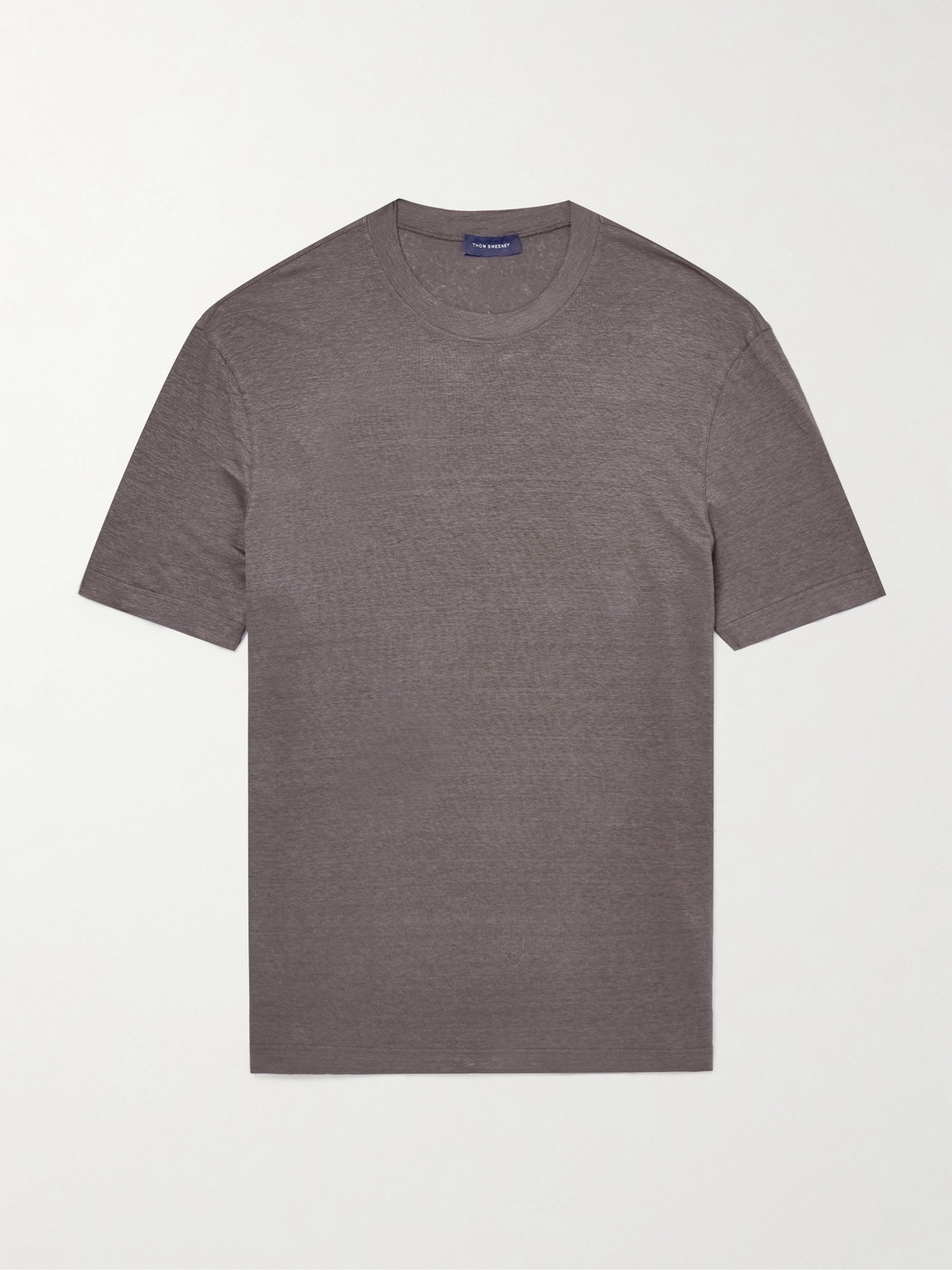 Thom Sweeney Linen-blend T-shirt In Brown