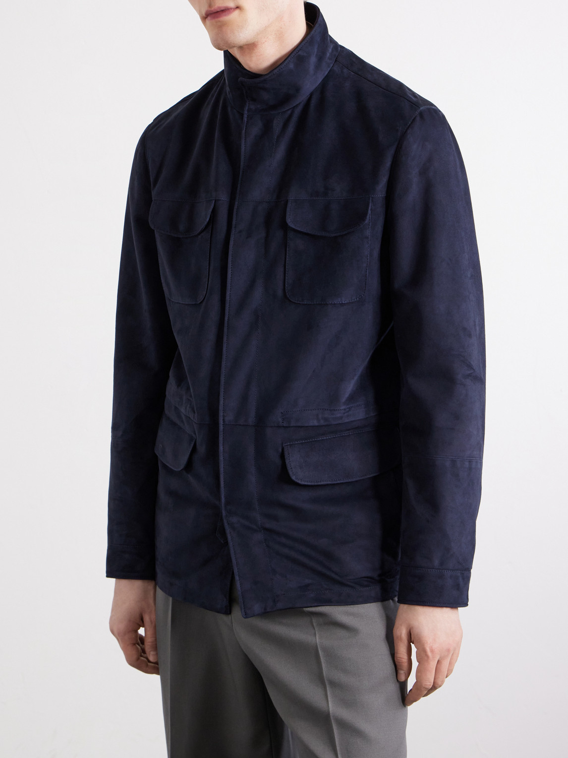  Thom Sweeney - Field Suede Jacket - Men - Blue - S 