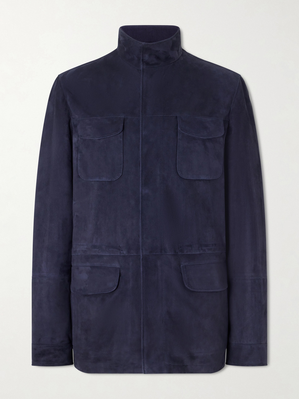 Thom Sweeney Field Suede Jacket In Blue