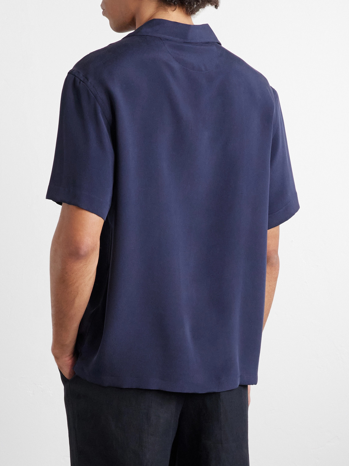 Camp-Collar Silk Shirt