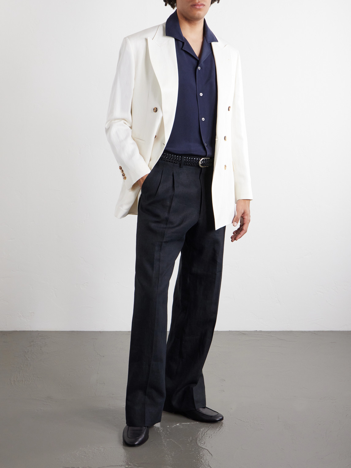 Camp-Collar Silk Shirt