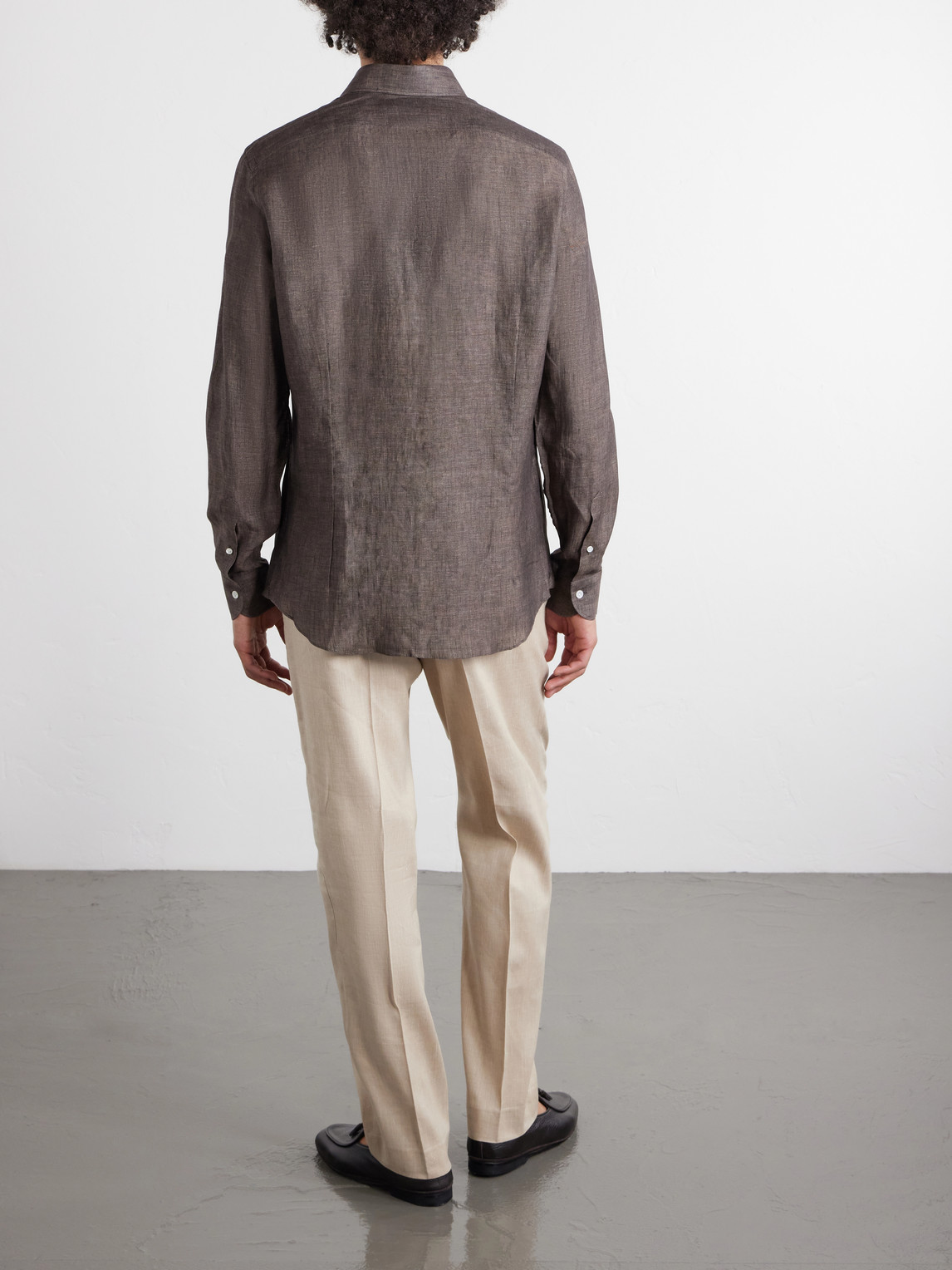  Thom Sweeney - Linen Shirt - Men - Brown - Uk/us 15 