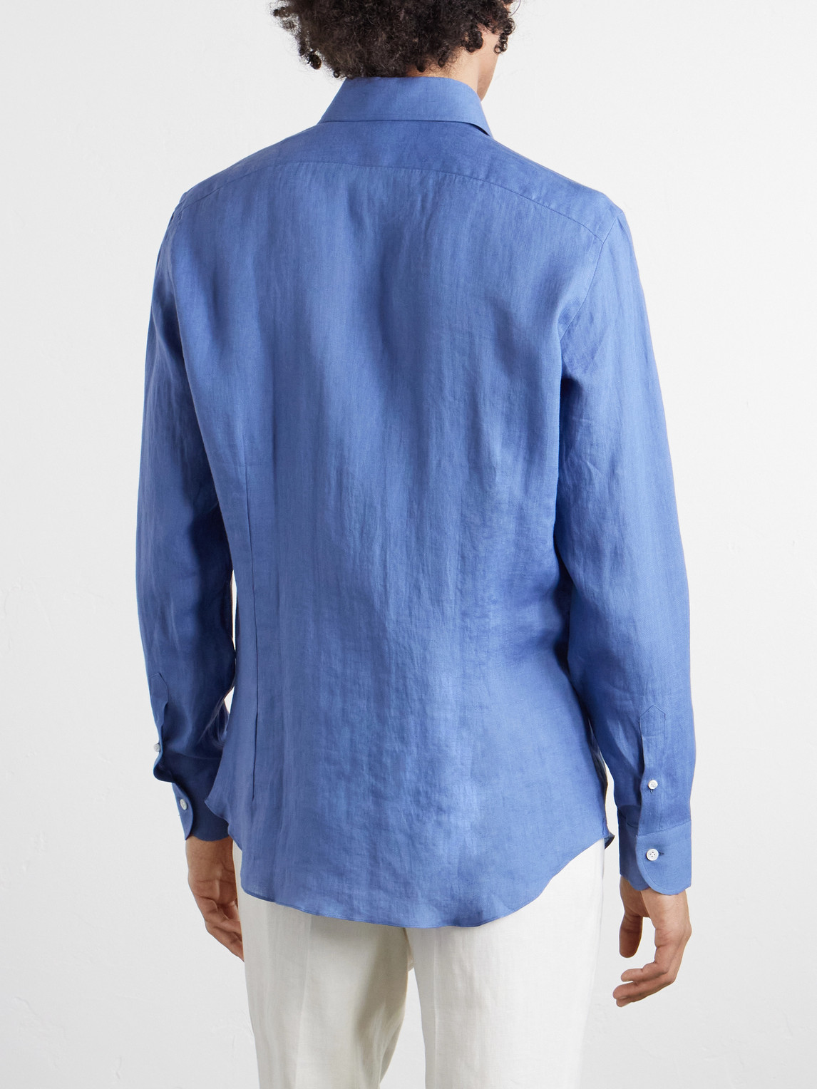  Thom Sweeney - Linen Shirt - Men - Blue - Uk/us 15 