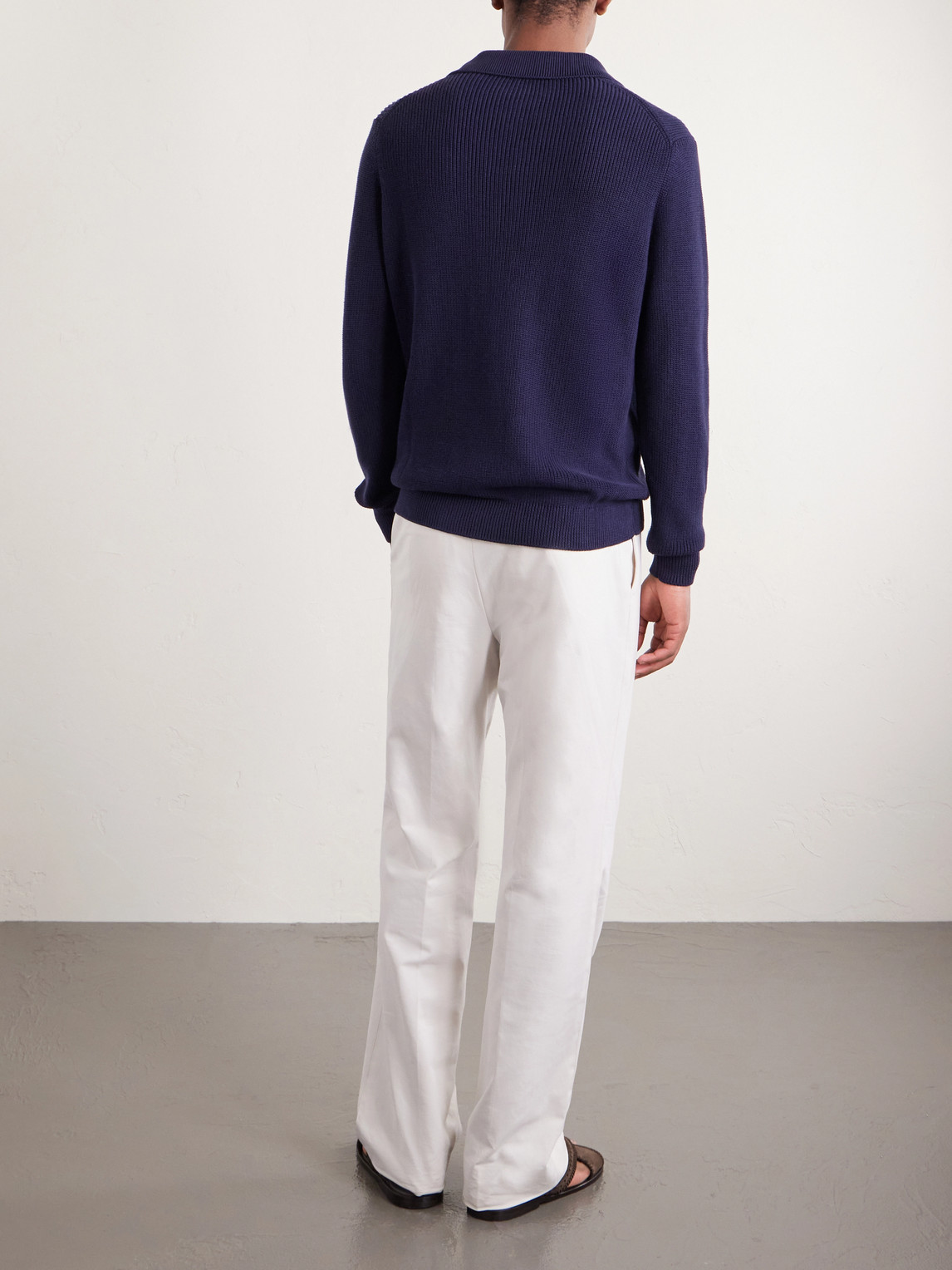  Thom Sweeney - Cotton Polo Sweater - Men - Blue - S 