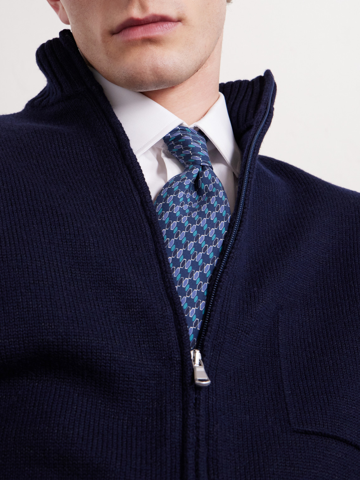  Thom Sweeney - 8cm Printed Silk Tie - Men - Blue 