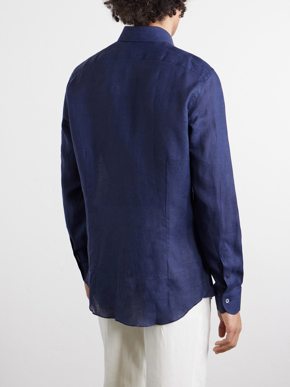 Thom Sweeney - Linen Shirt - Men - Blue - Uk/us 15 