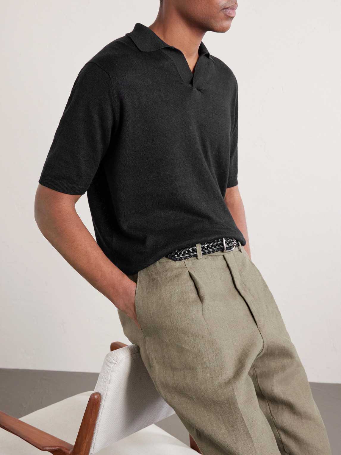 And Cotton-Blend Polo Shirt