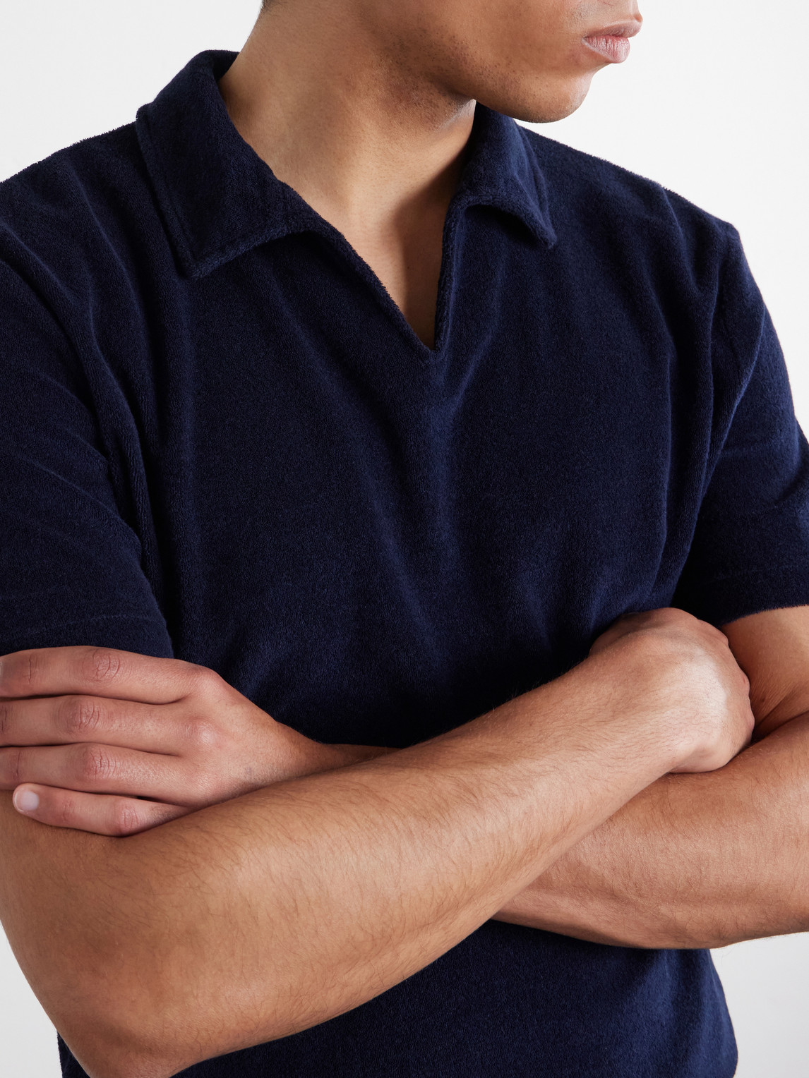 Terry-Cotton Polo Shirt