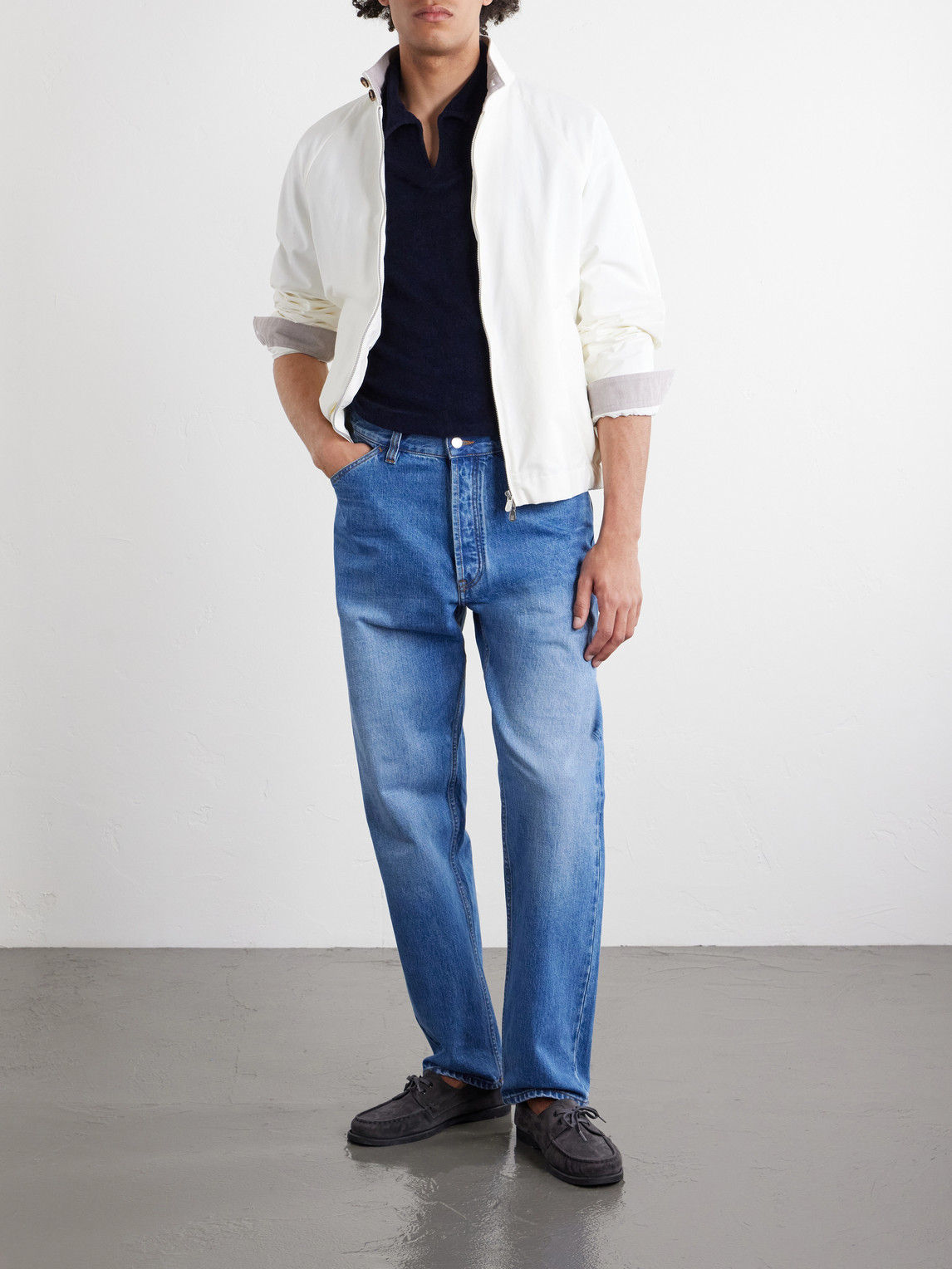 Terry-Cotton Polo Shirt