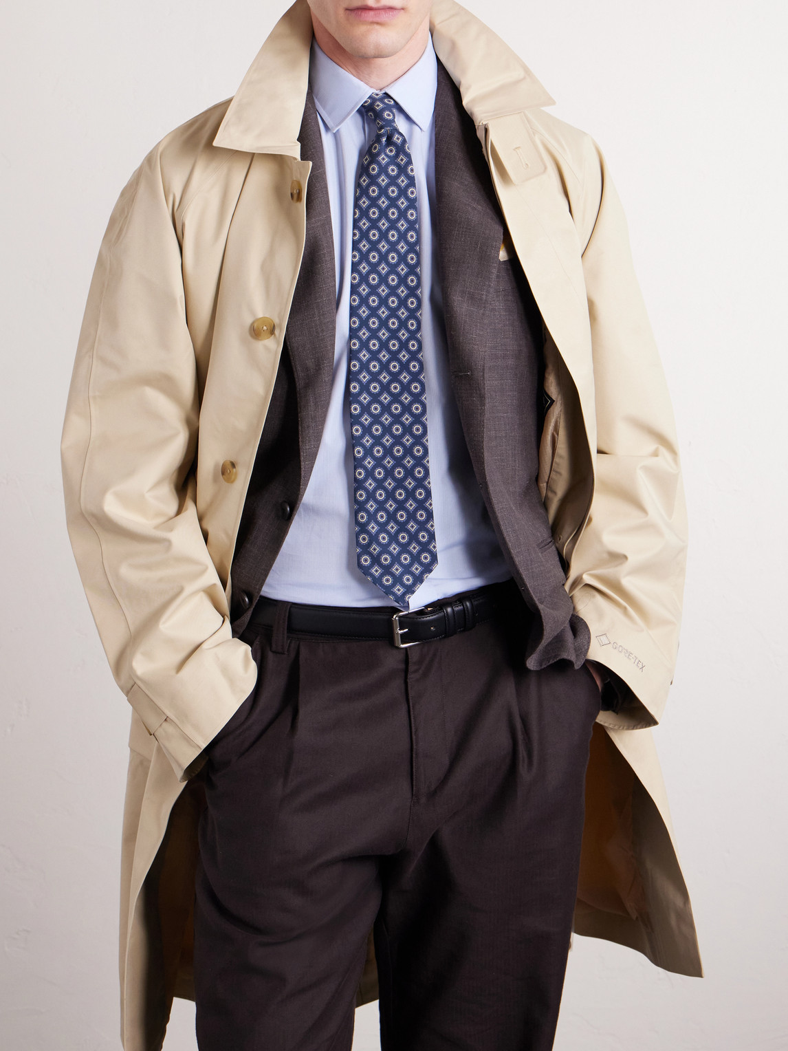 Thom Sweeney 8cm Printed Silk Tie In Blue