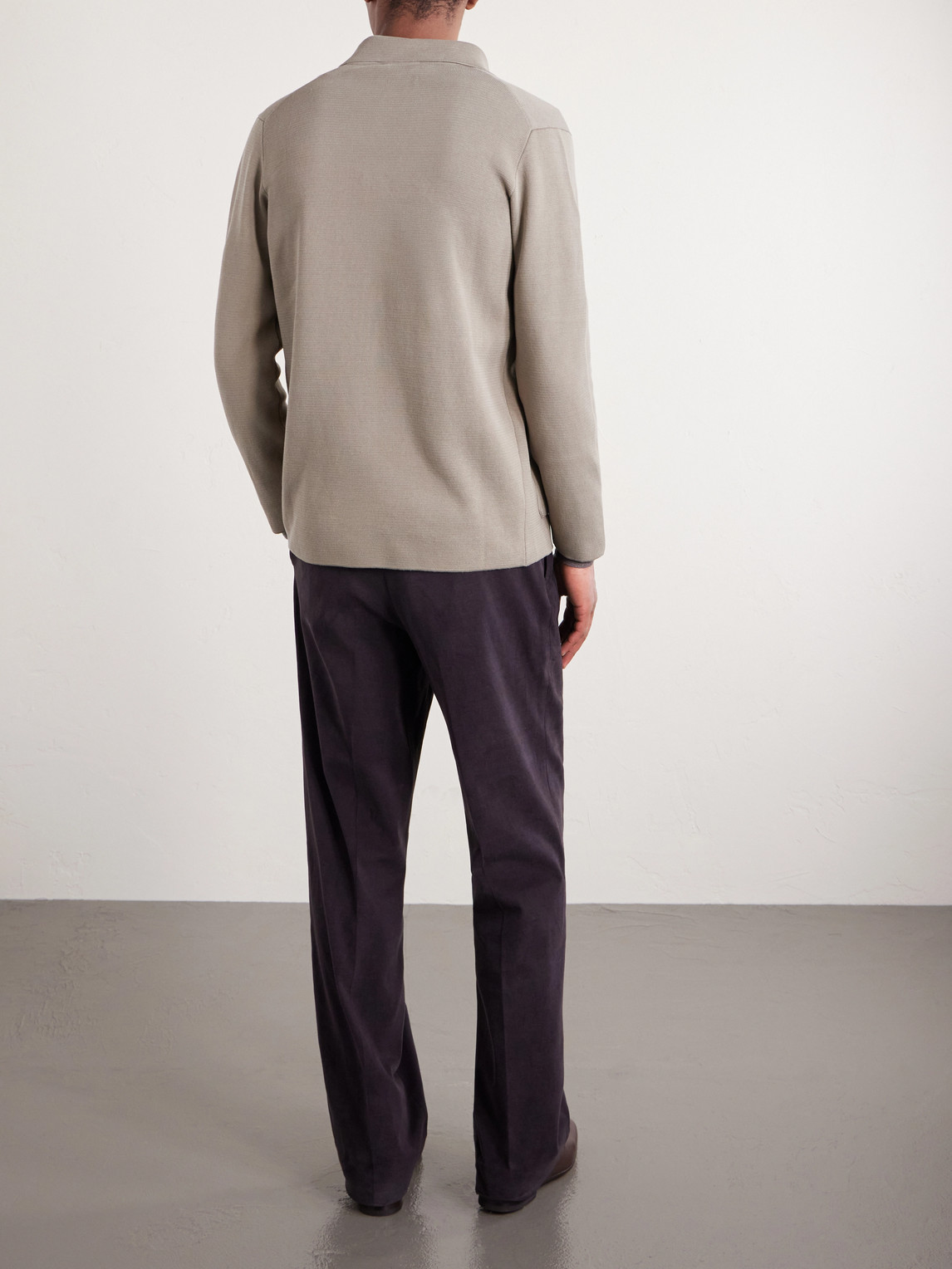  Thom Sweeney - Cotton Crepe Knitted Blazer - Men - Gray - S 