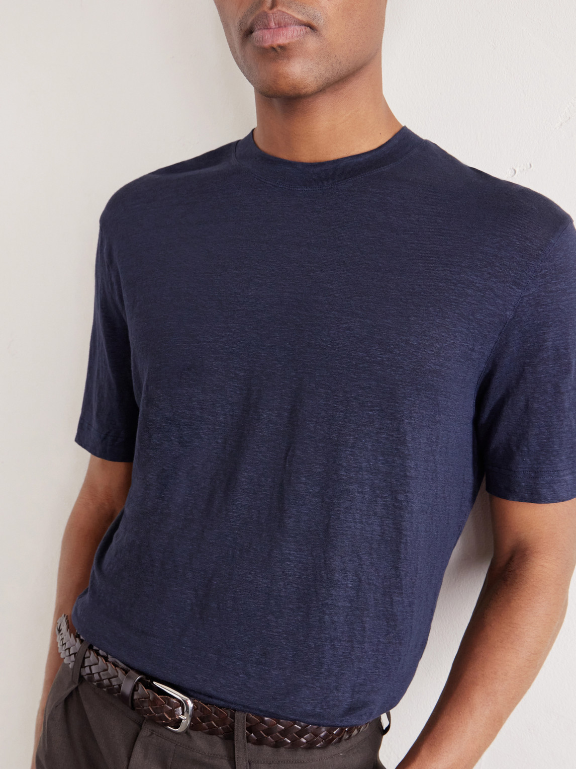 Linen-Blend T-Shirt