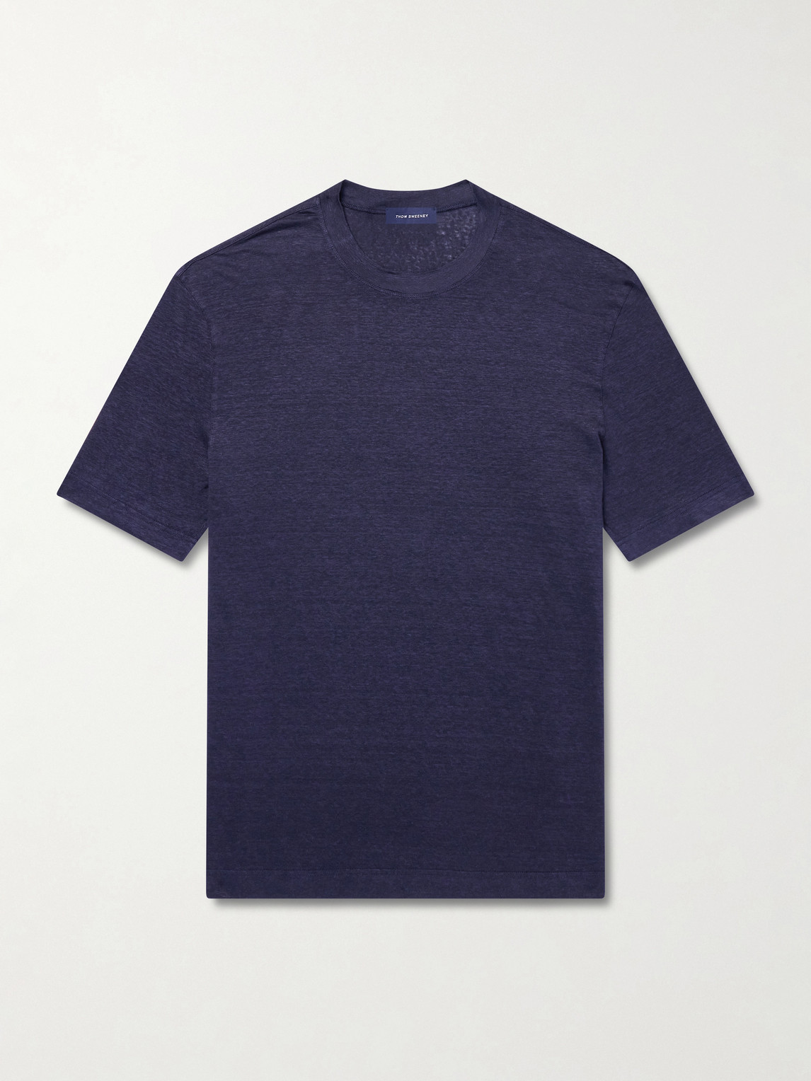 Thom Sweeney Linen-blend T-shirt In Blue