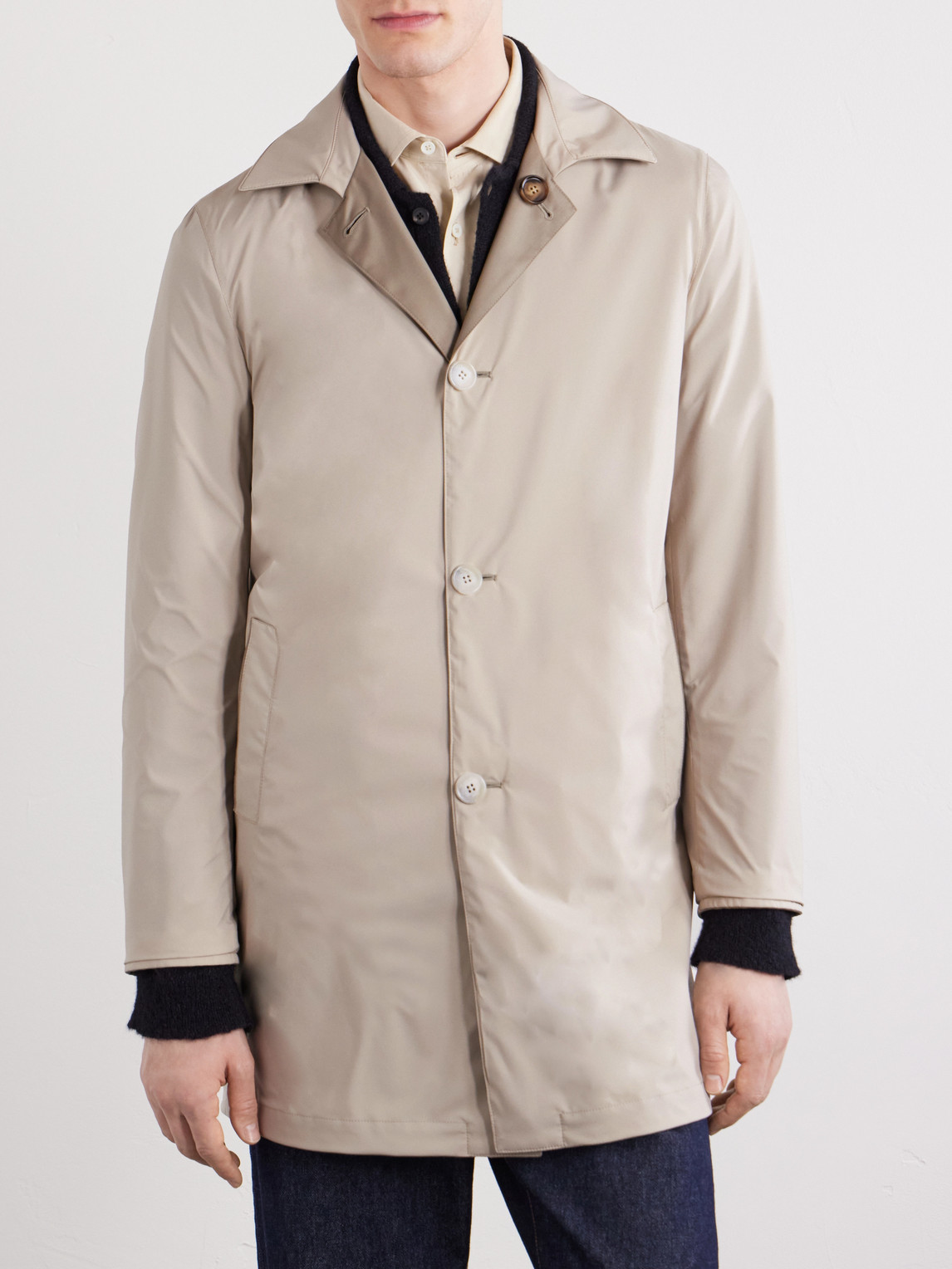 Thom Sweeney Reversible Wool-twill Coat In Brown