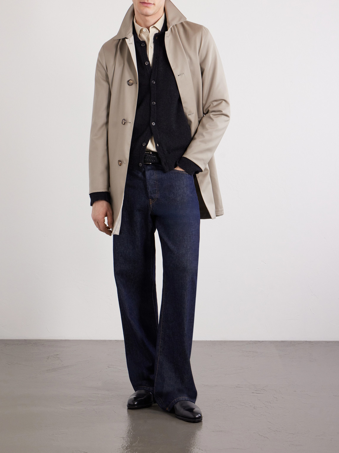 Thom Sweeney Reversible Wool-twill Coat In Brown