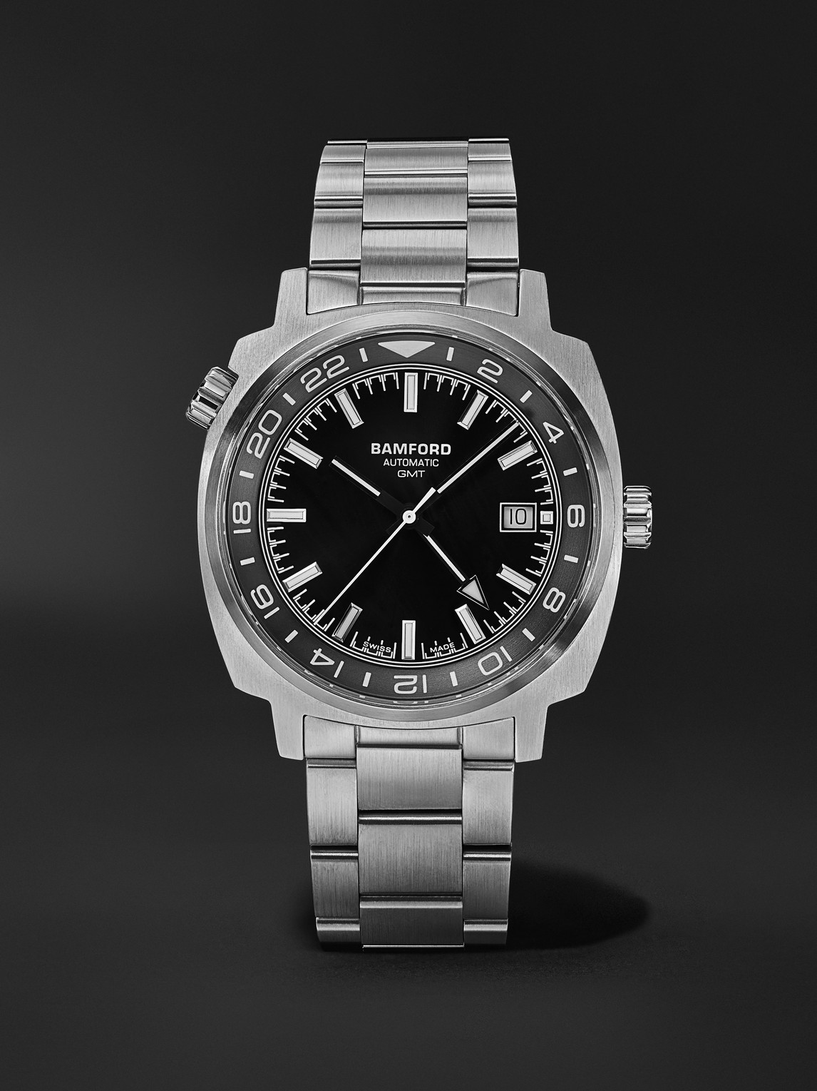 GMT Black Tie Automatic Stainless Steel Watch, Ref. GMSTSB.G1ST