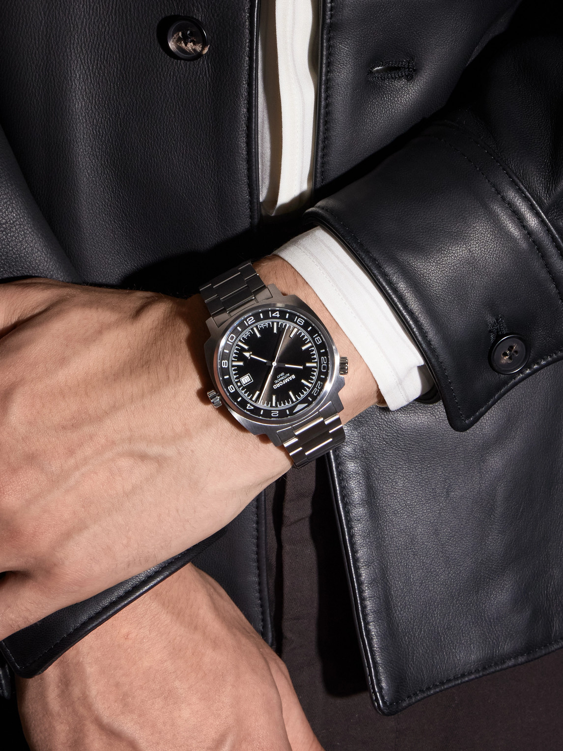 GMT Black Tie Automatic Stainless Steel Watch, Ref. GMSTSB.G1ST — 2