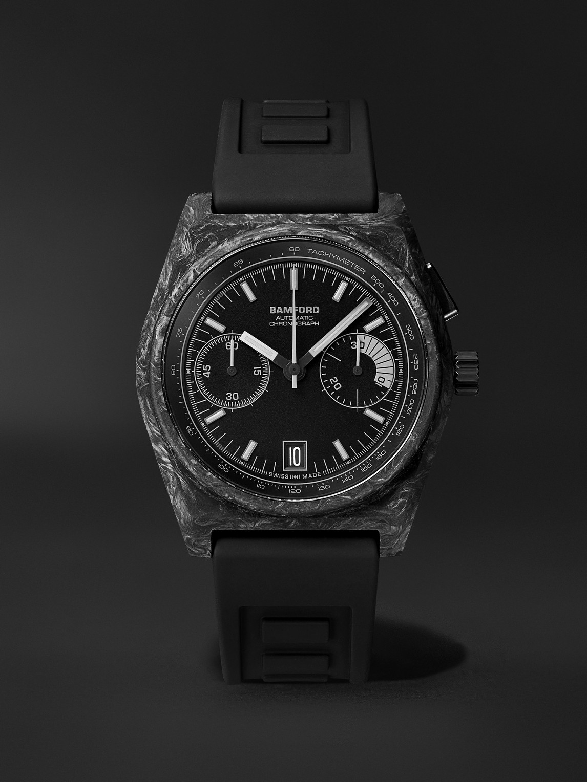 B347 Carbon Predator Automatic Chronograph Carbon Fibre Watch, Ref. B3CABL.B2RUBL