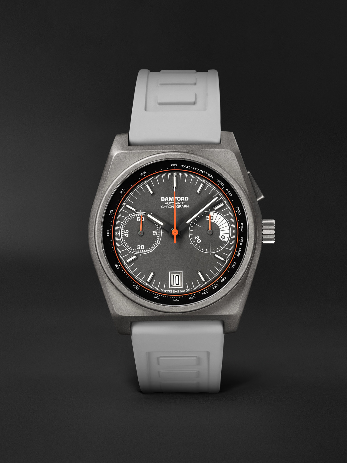 B347 Automatic Chronograph 41.5mm Titanium and Rubber Watch, Ref. No. B3TIGRWH.B2RUGR