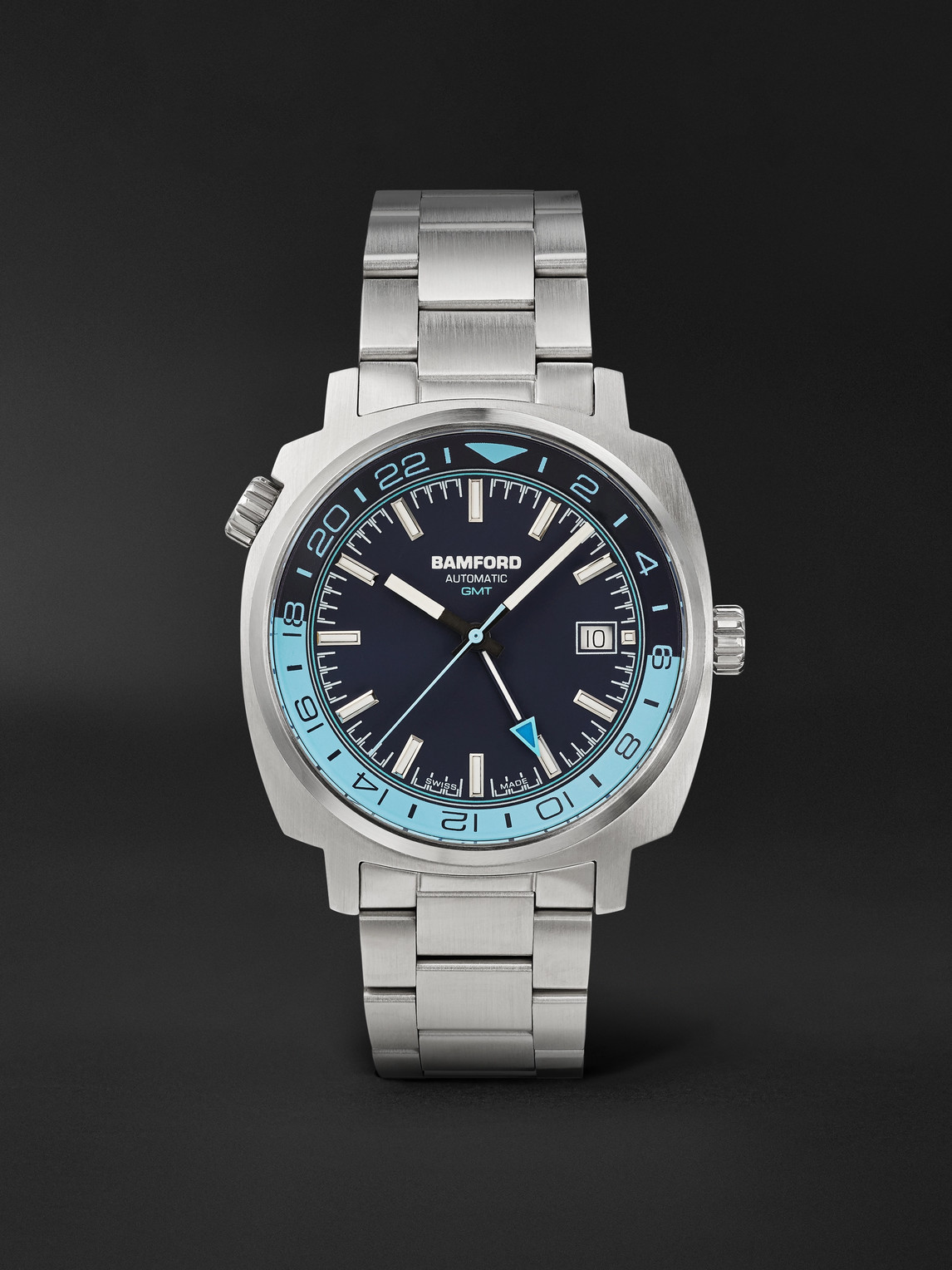 GMT Automatic Stainless Steel Watch, Ref. GMSTNANE.G1ST