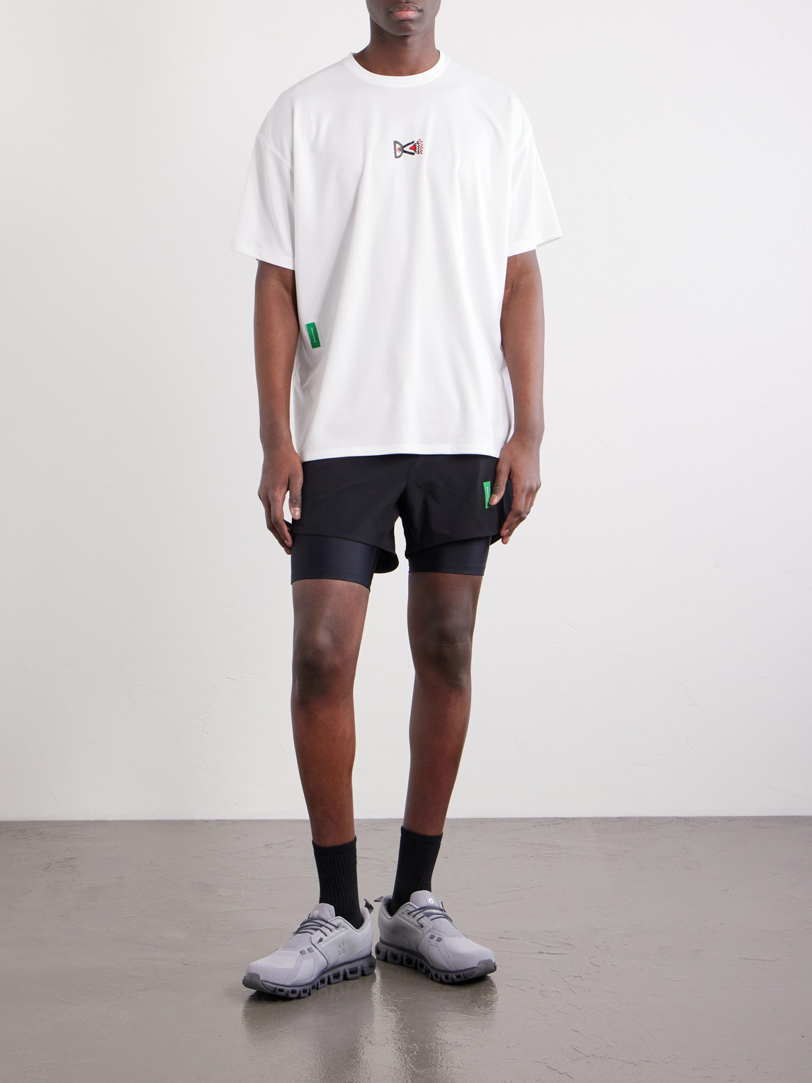 Straight-Leg Layered Logo-Appliquéd Shell Shorts — 2